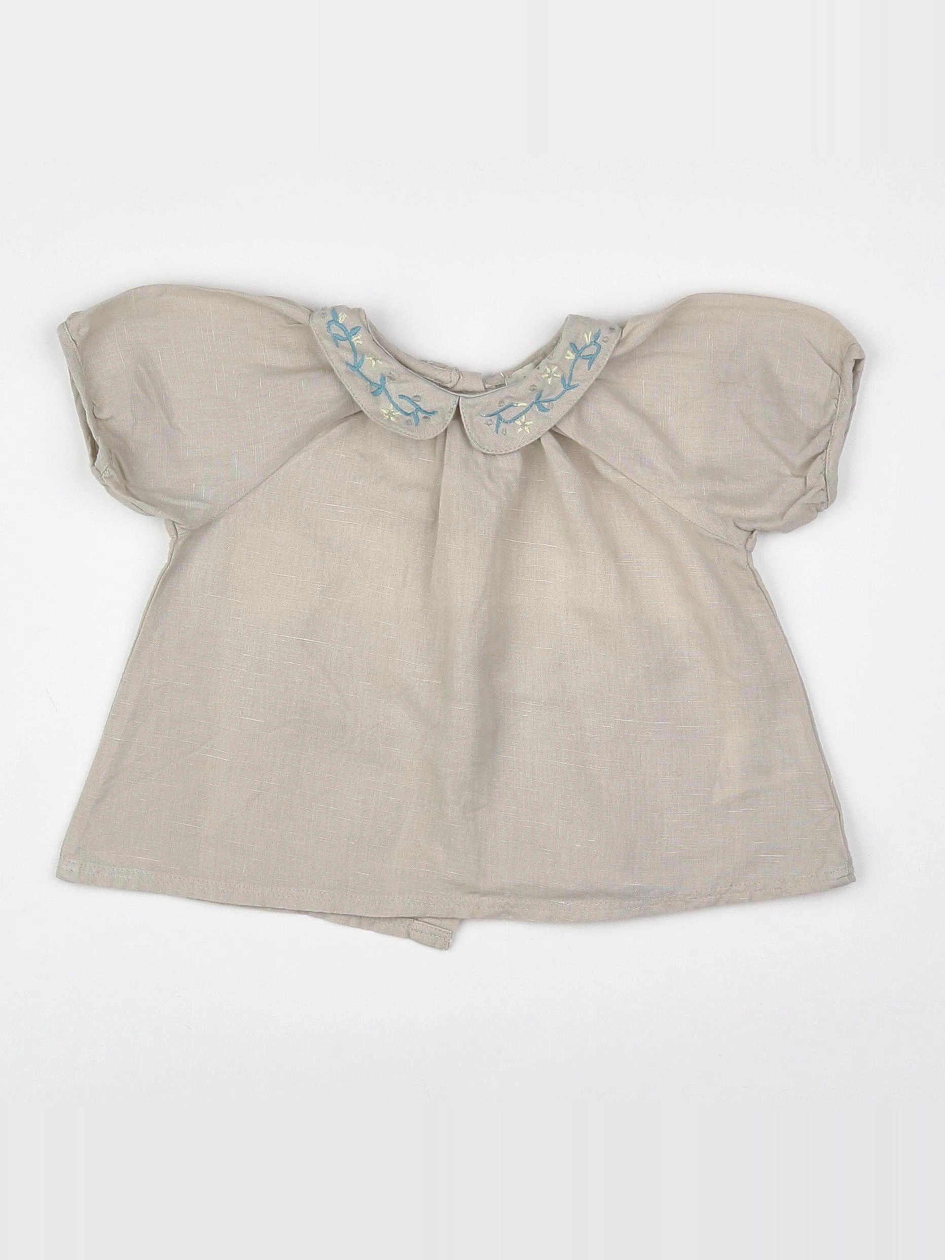 Bonnet à Pompon - blouse beige - 12 mois