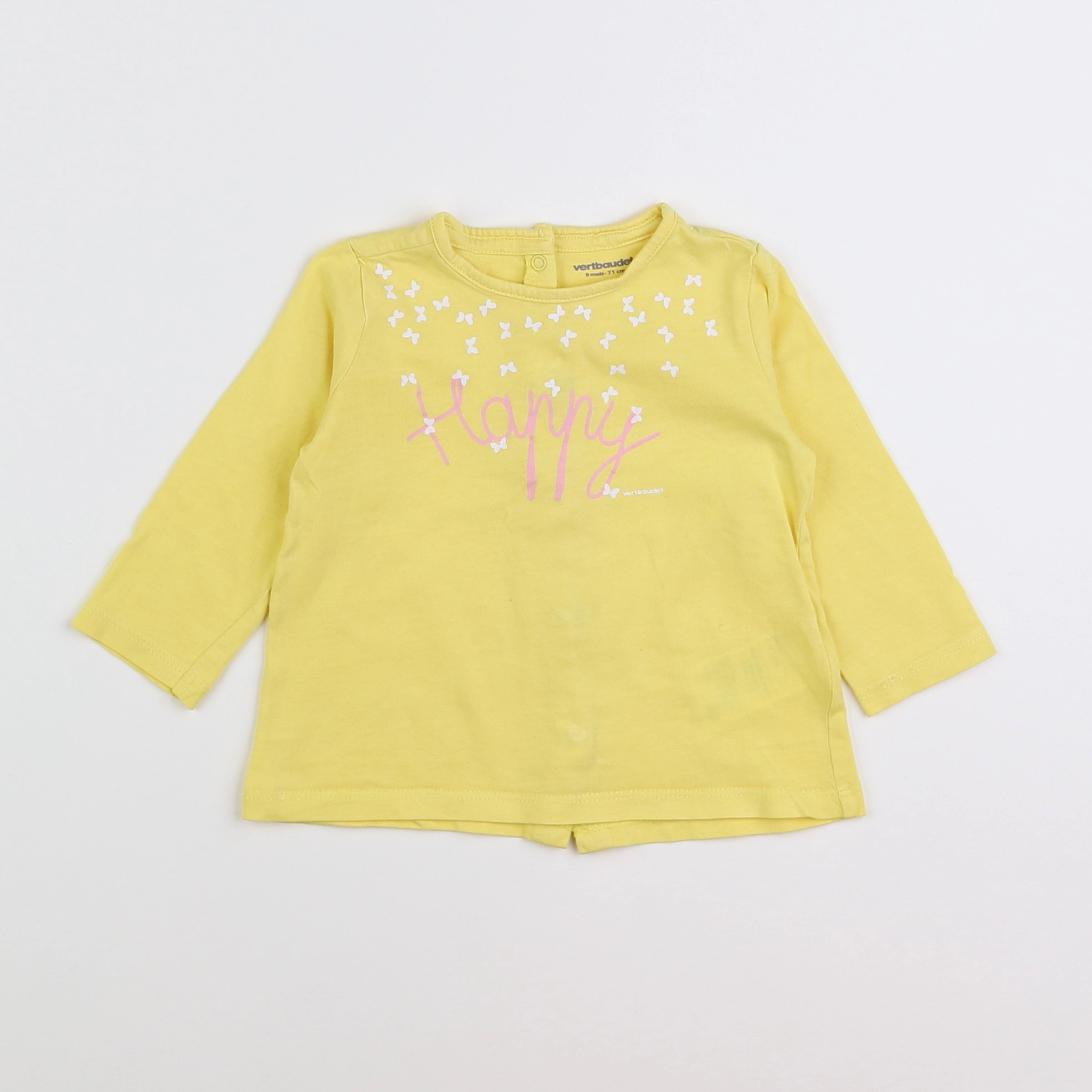 Vertbaudet - tee-shirt jaune - 9 mois