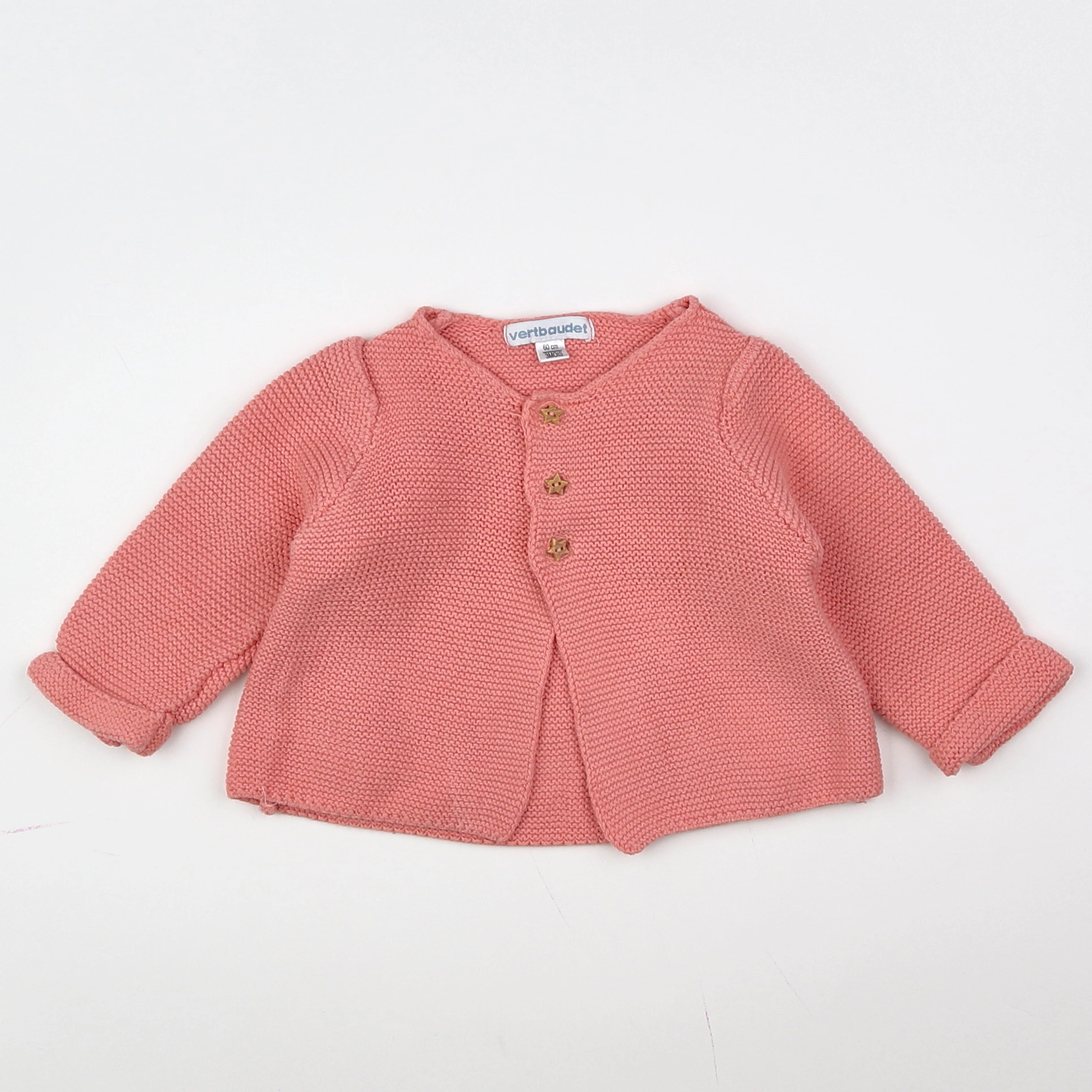 Vertbaudet - gilet orange - 3 mois