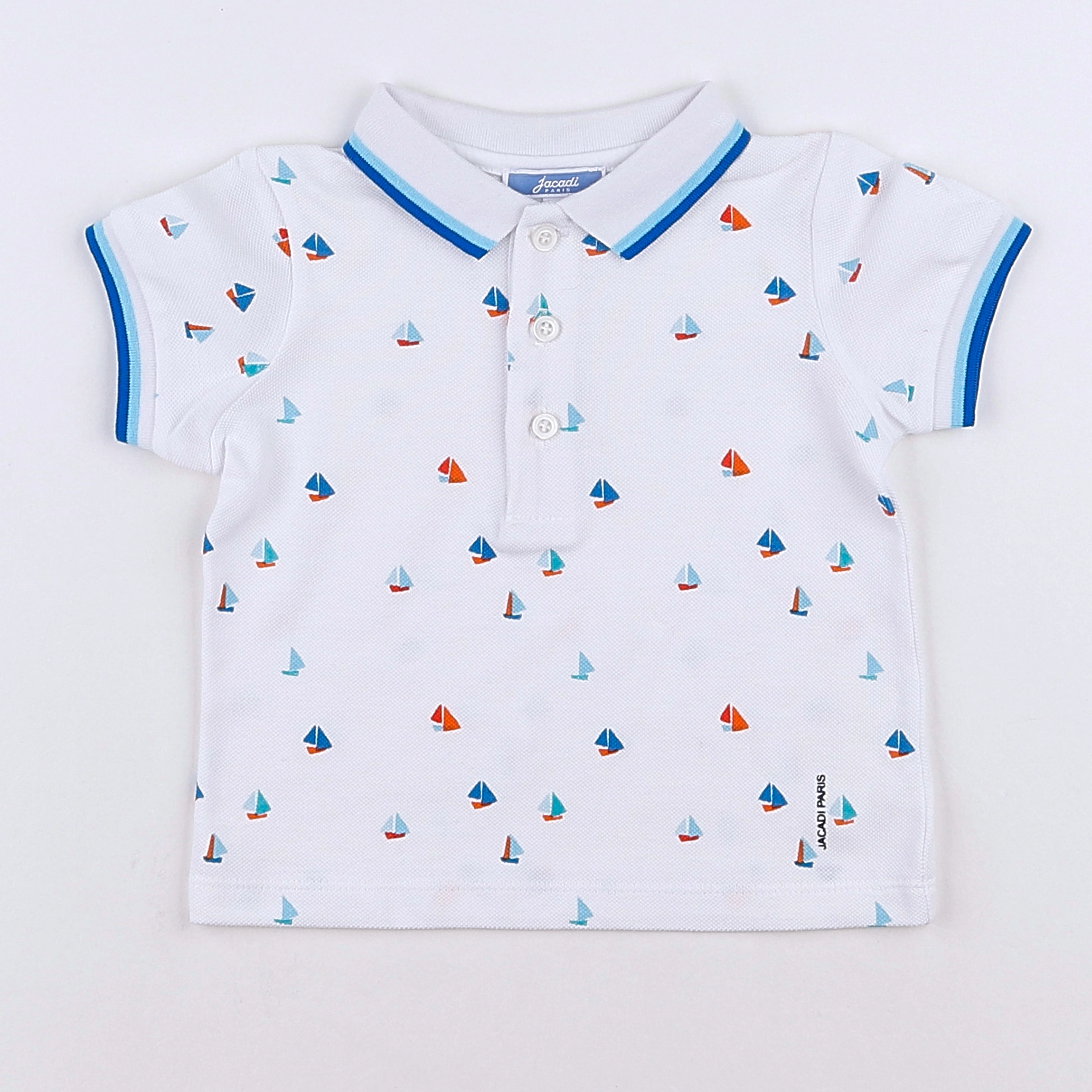 Jacadi - polo bleu, blanc - 12 mois