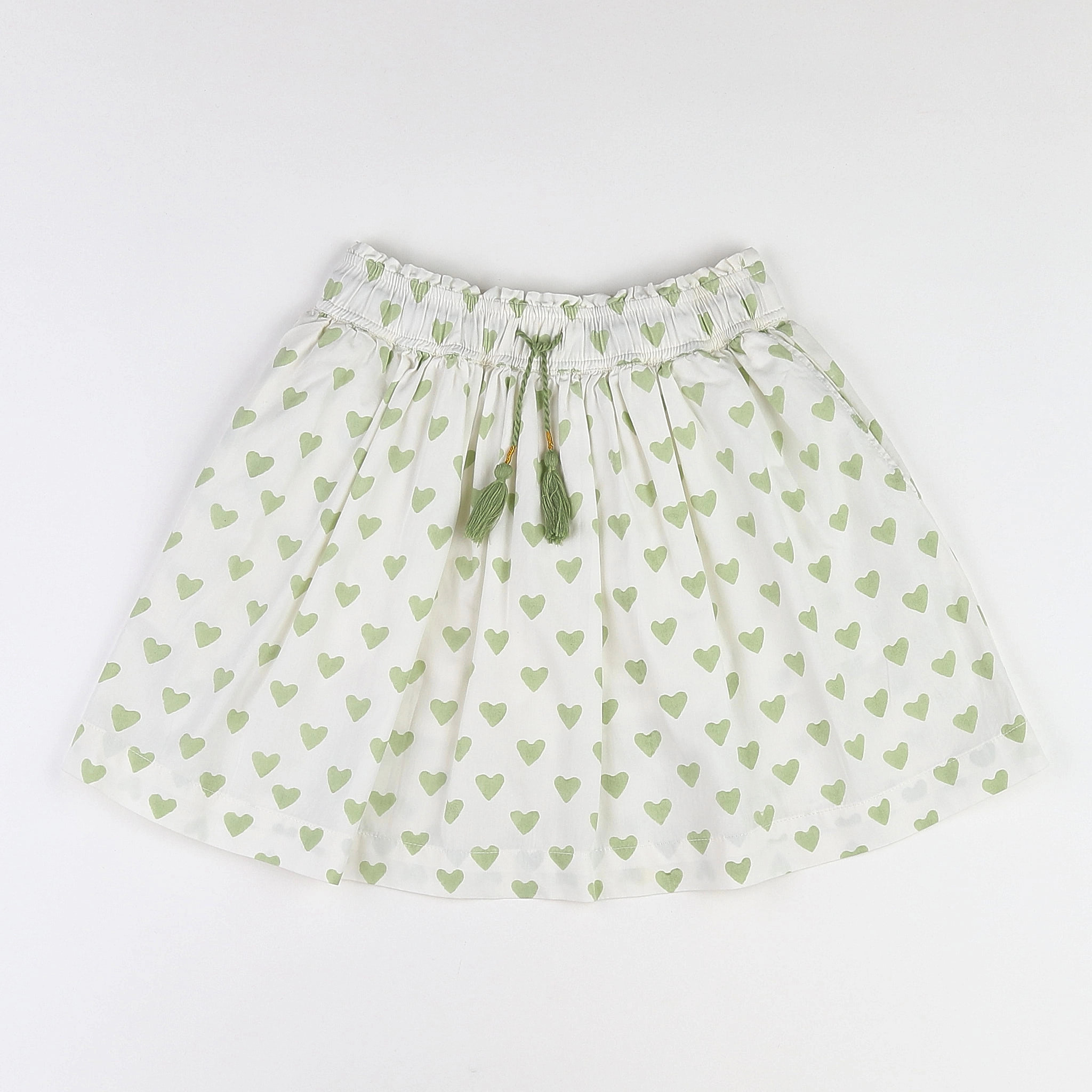 Holi & Love - jupe short blanc, vert (neuf) - 10/11 ans