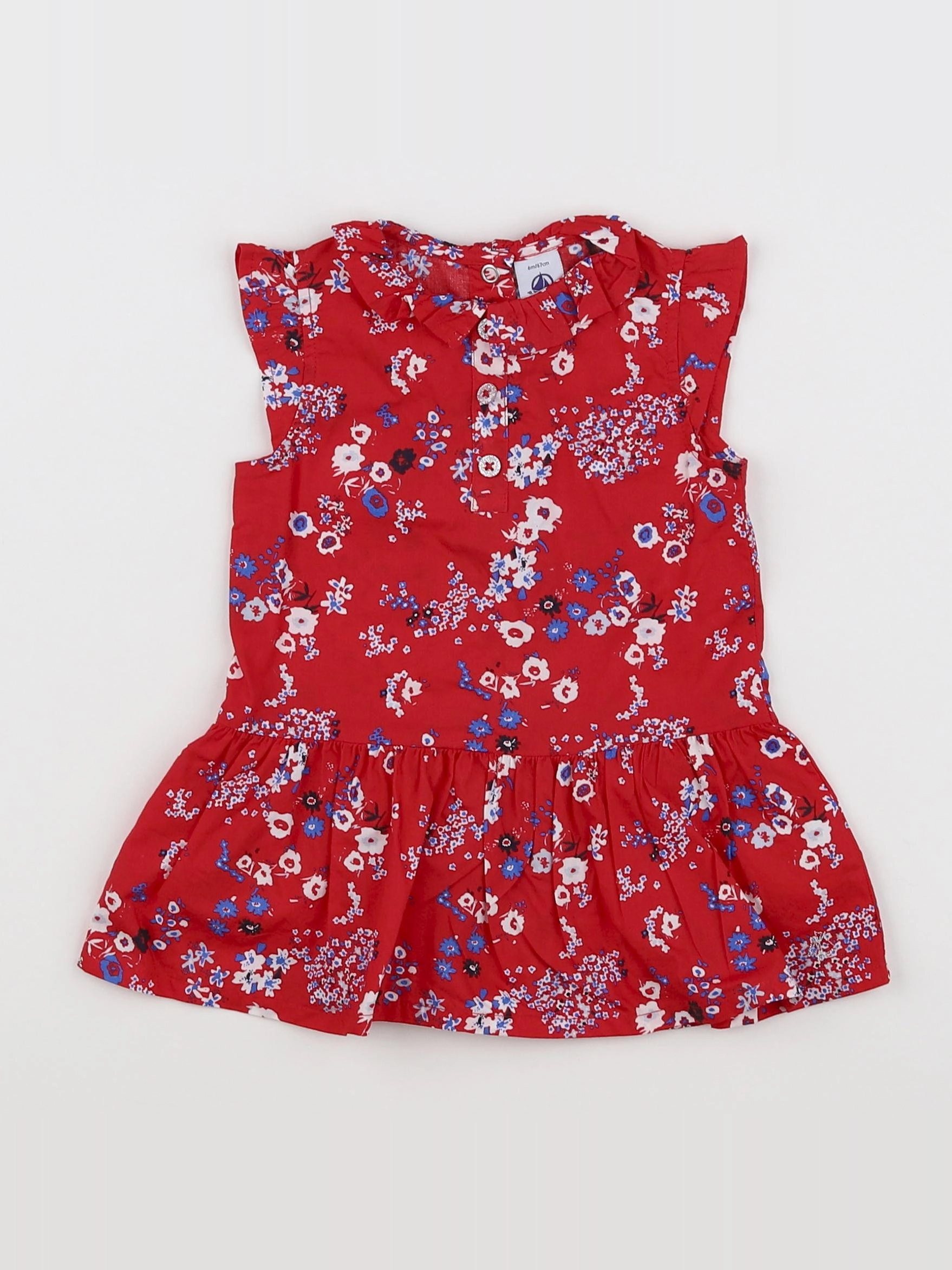 Petit Bateau - robe rouge - 6 mois