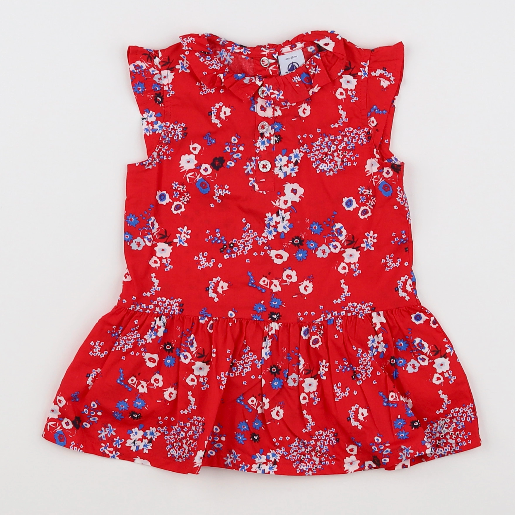 Petit Bateau - robe rouge - 6 mois