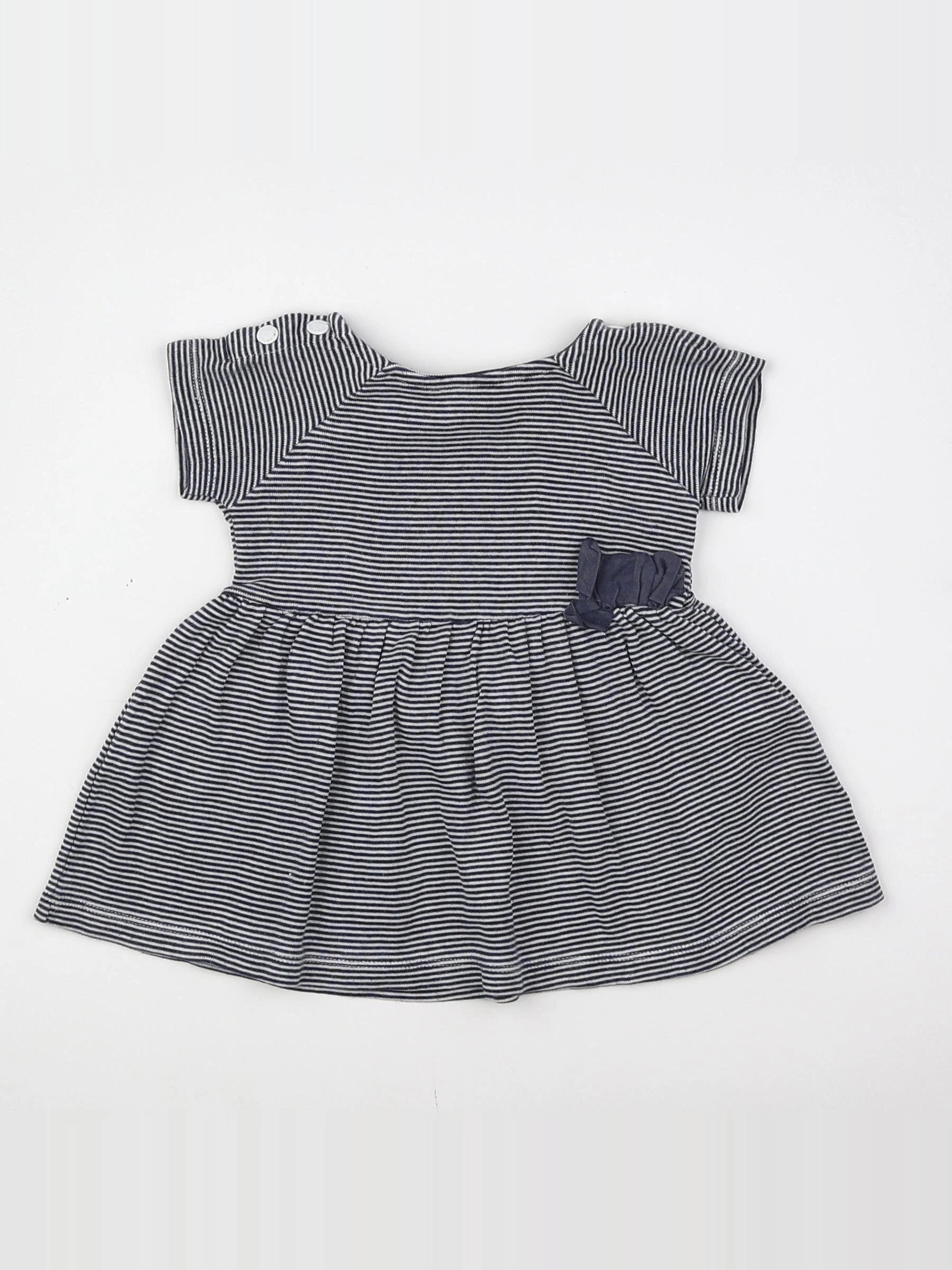 Petit Bateau - robe bleu - 3 mois