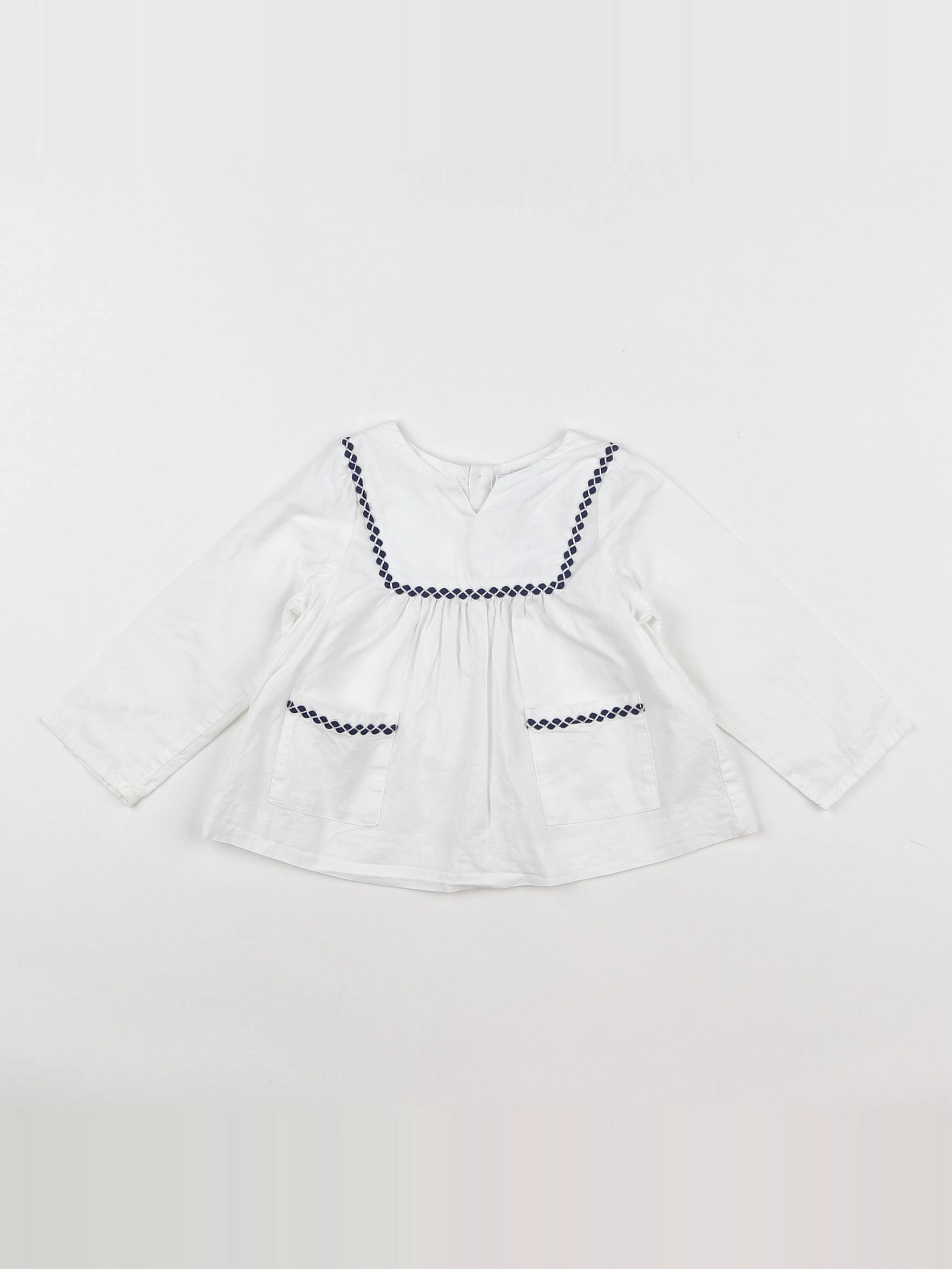 Jacadi - blouse blanc - 18 mois