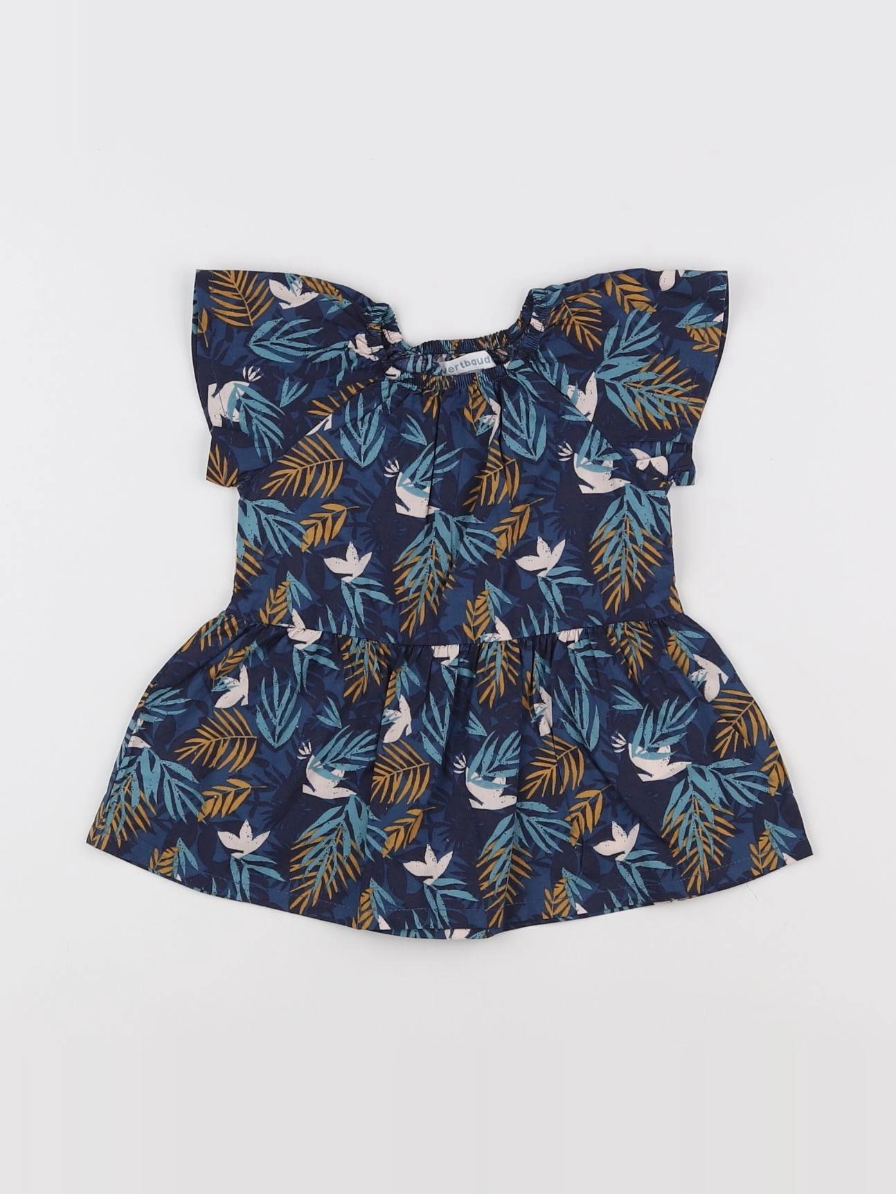 Vertbaudet - robe bleu, multicolore - 3 mois