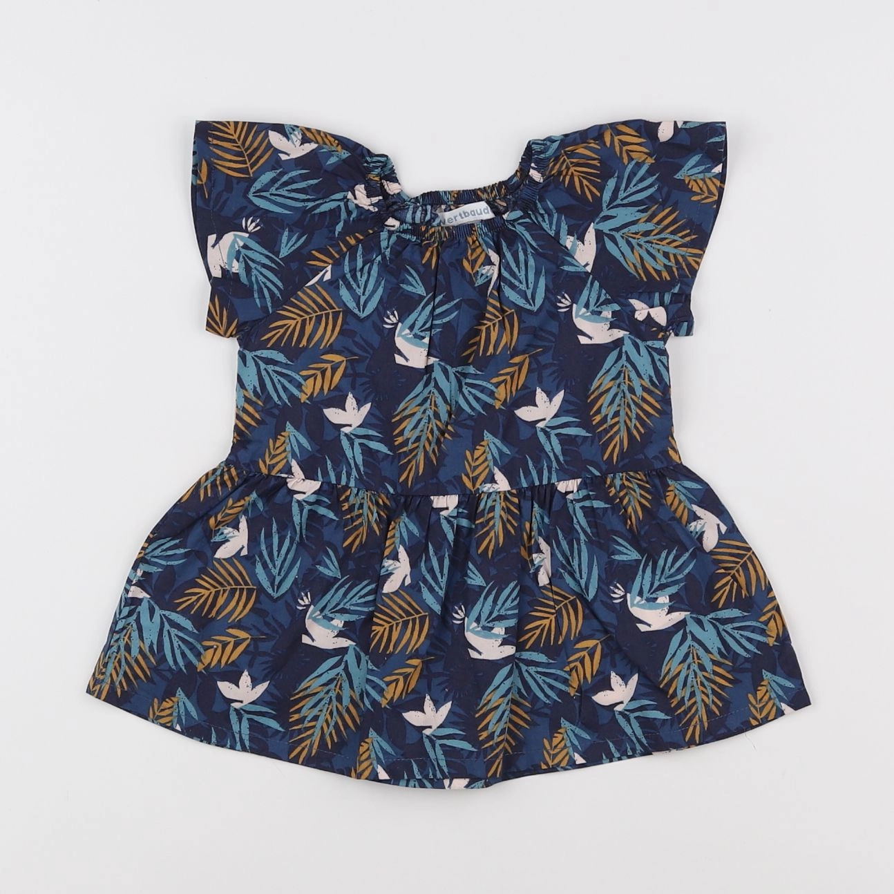 Vertbaudet - robe bleu, multicolore - 3 mois