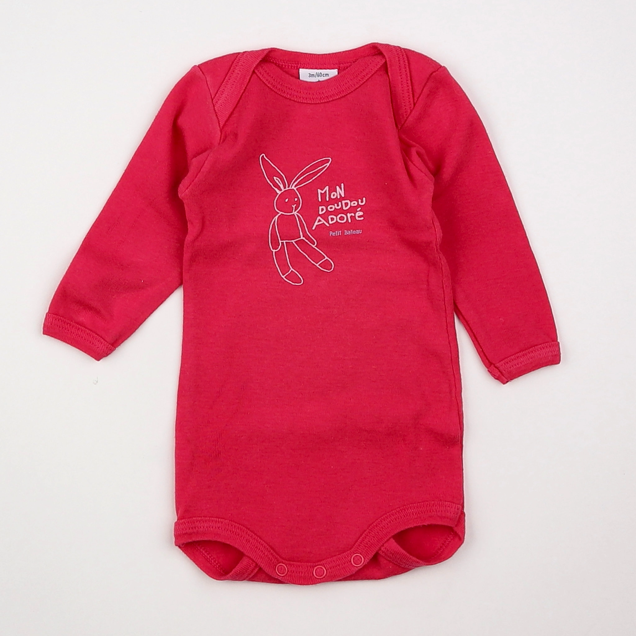 Petit Bateau - body rose - 3 mois