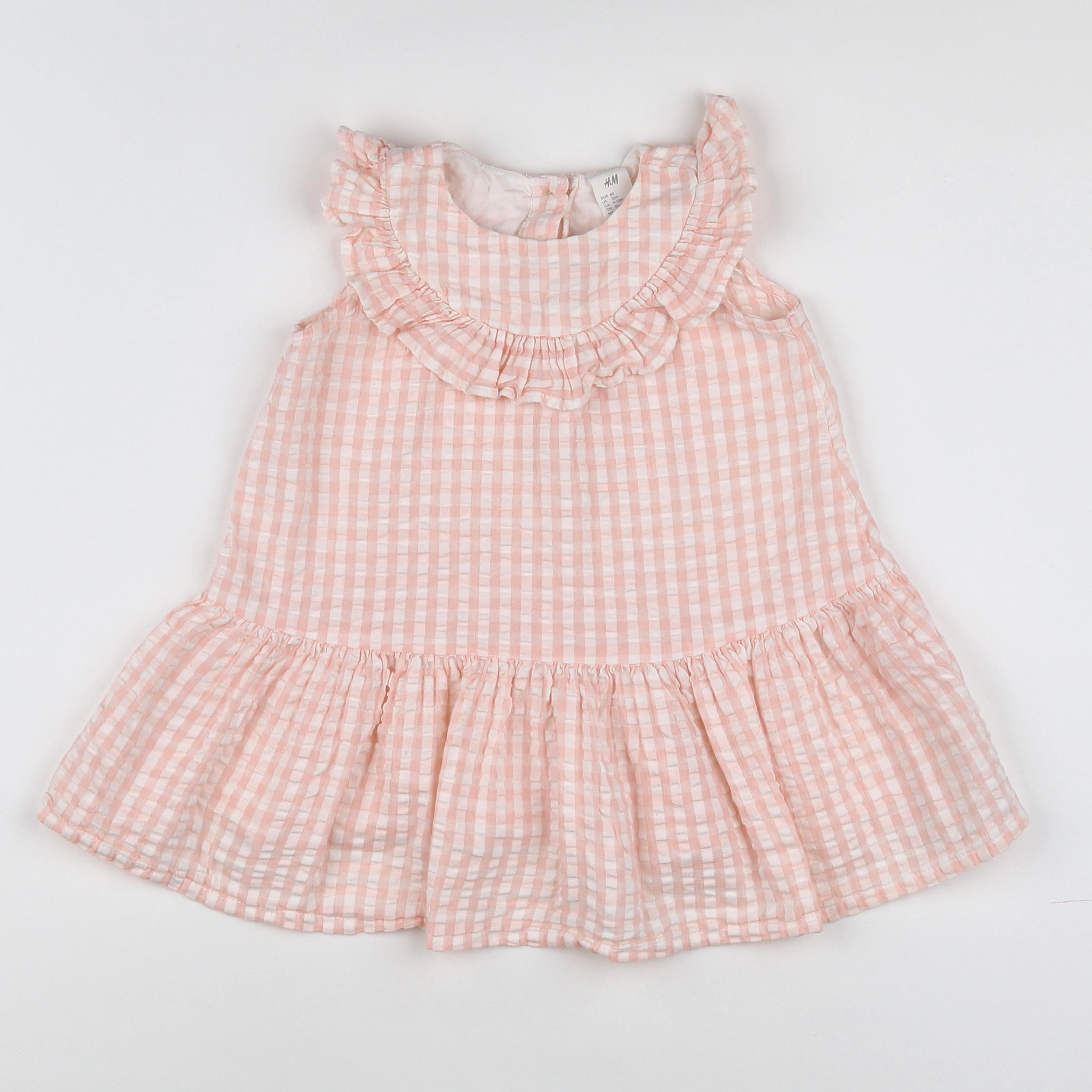 H&M - robe blanc, rose - 9/12 mois