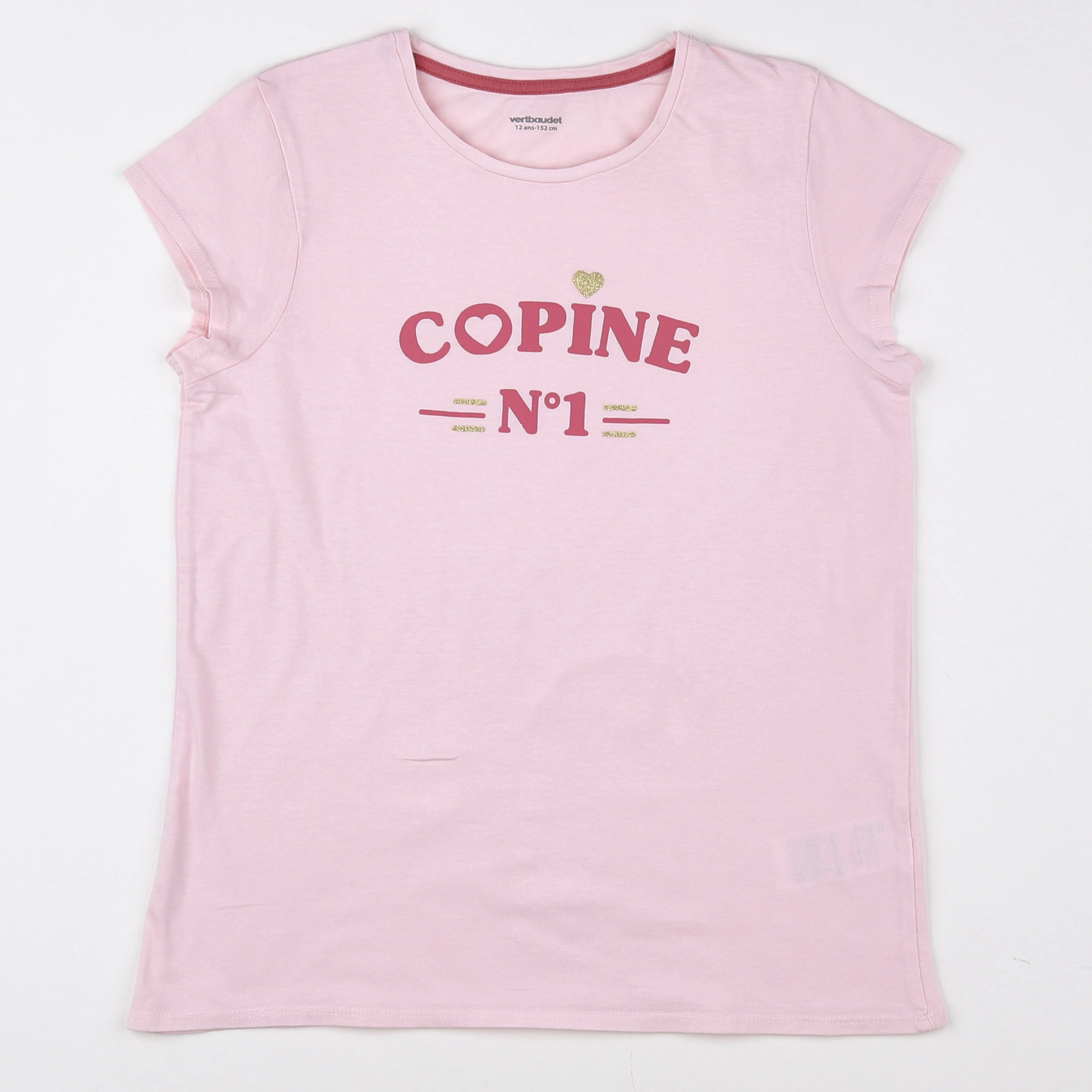 Vertbaudet - tee-shirt rose - 12 ans