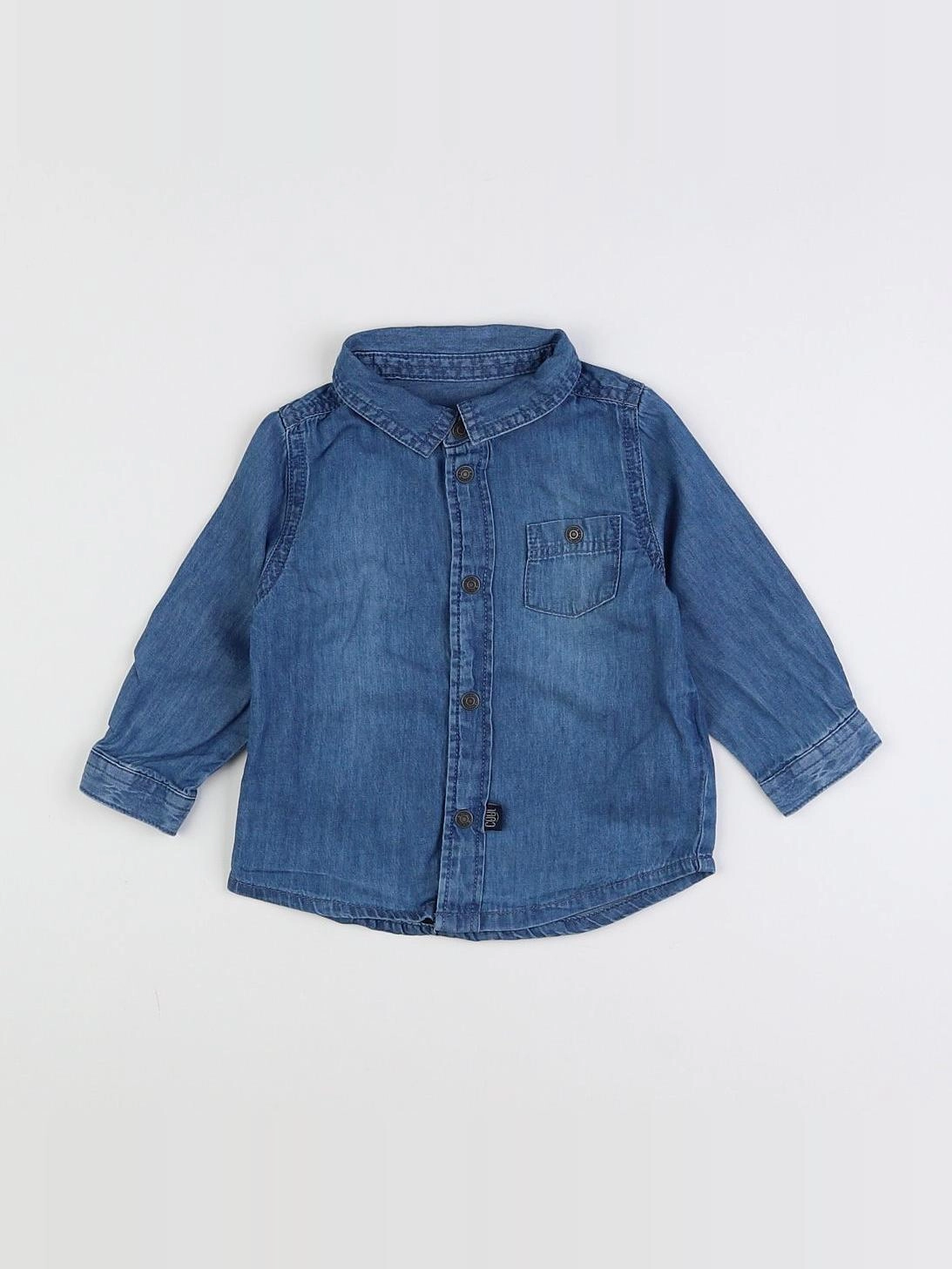 Vertbaudet - chemise bleu - 9 mois