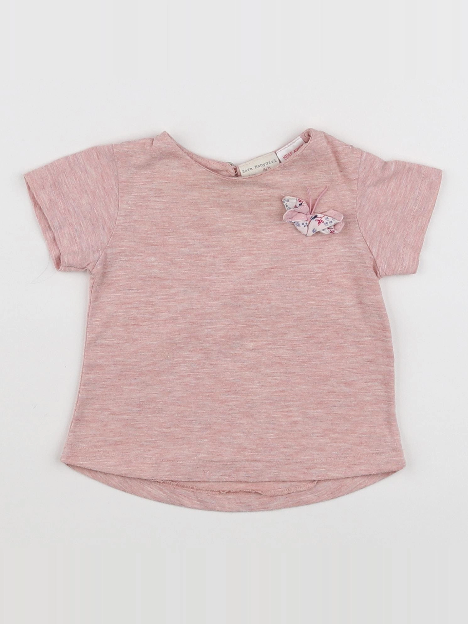 Zara - tee-shirt rose - 3/6 mois