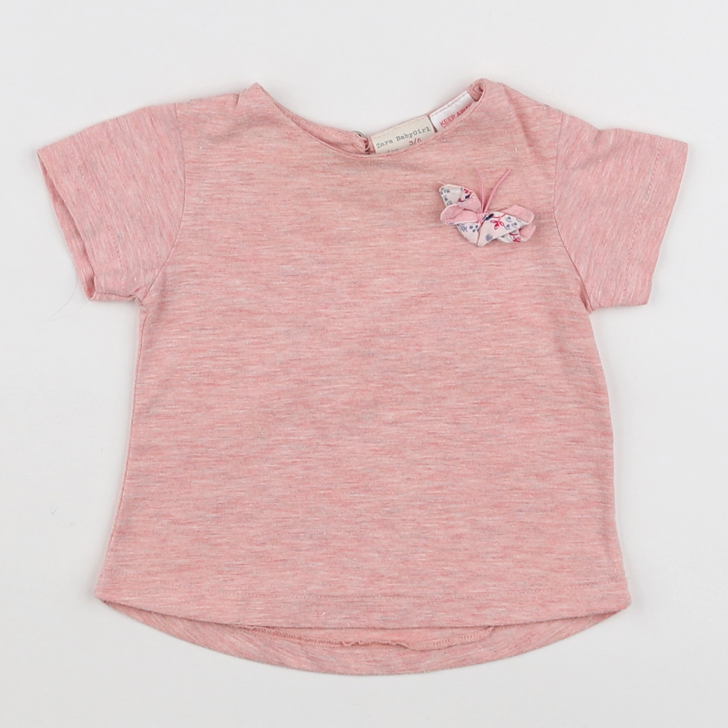 Zara - tee-shirt rose - 3/6 mois