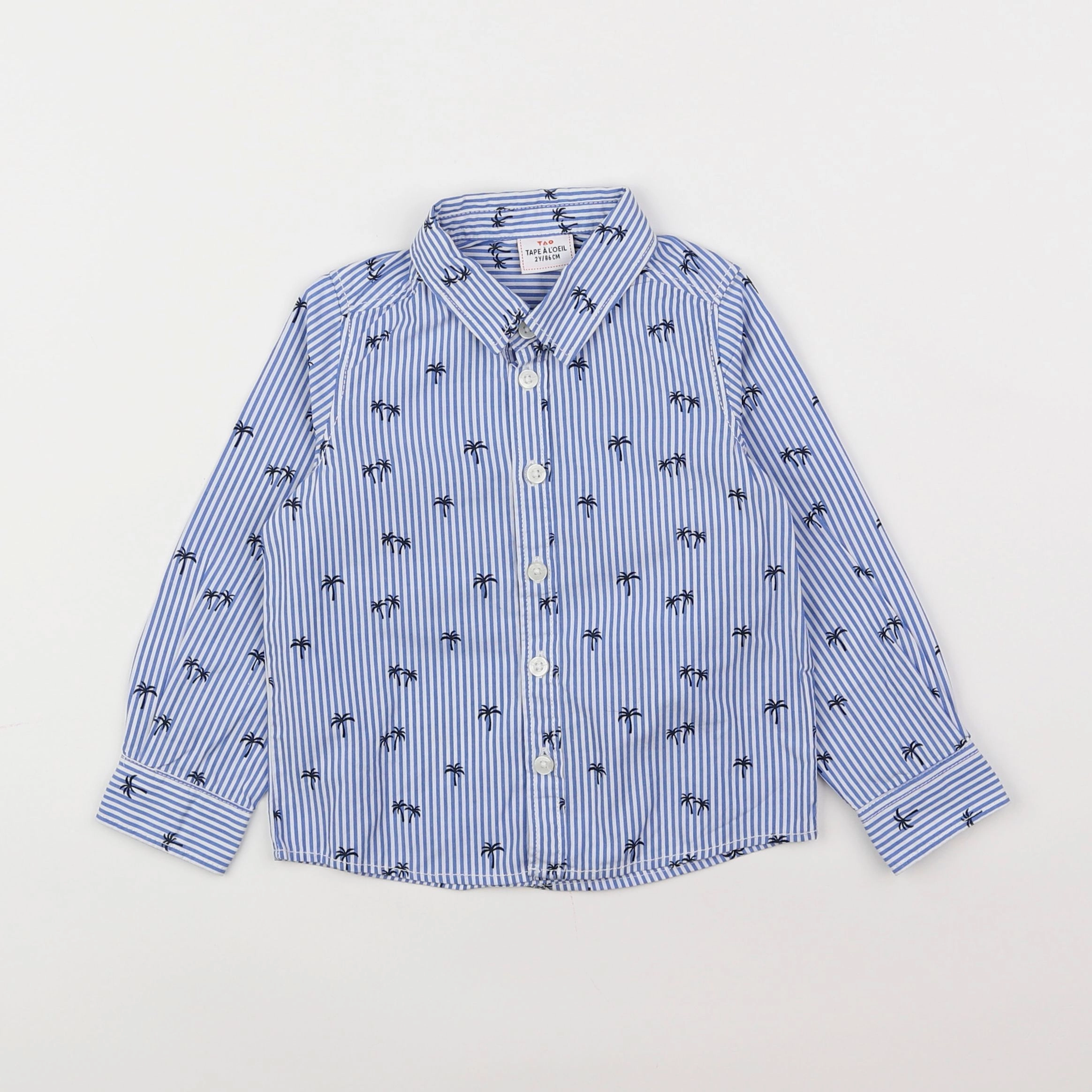Tape à l'oeil - chemise bleu, blanc - 2 ans