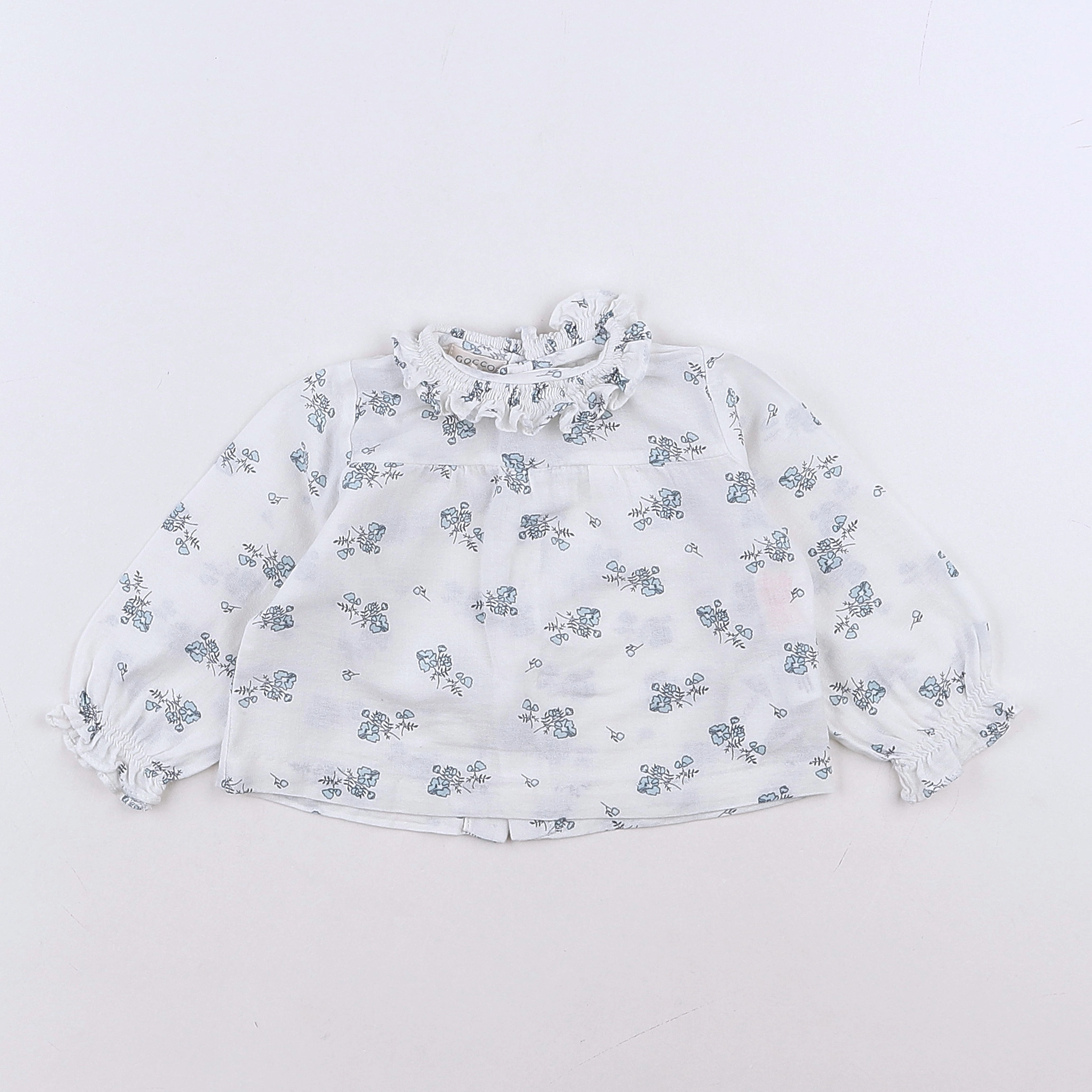 Gocco - blouse blanc, bleu - 9/12 mois