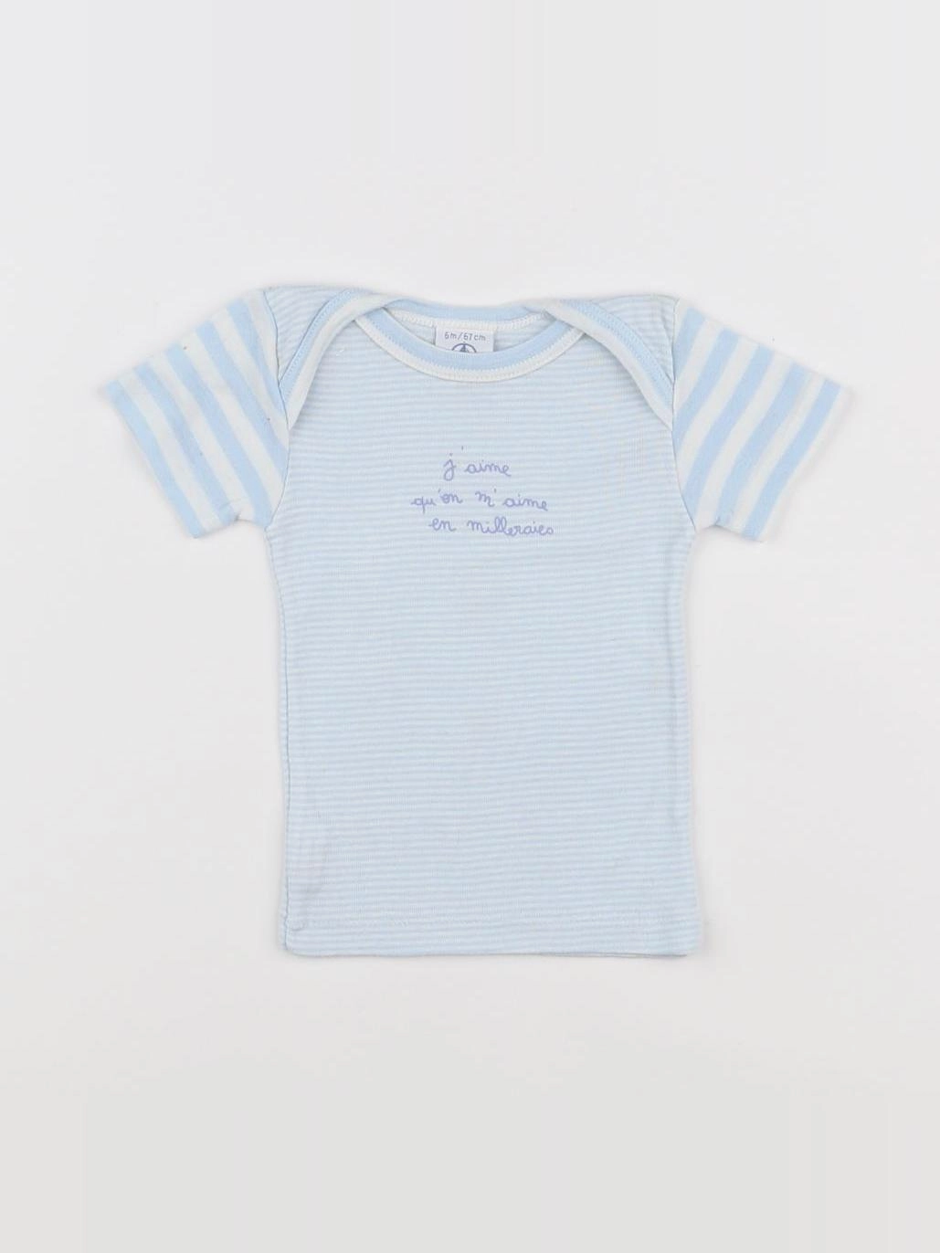 Petit Bateau - maillot de corps bleu - 6 mois