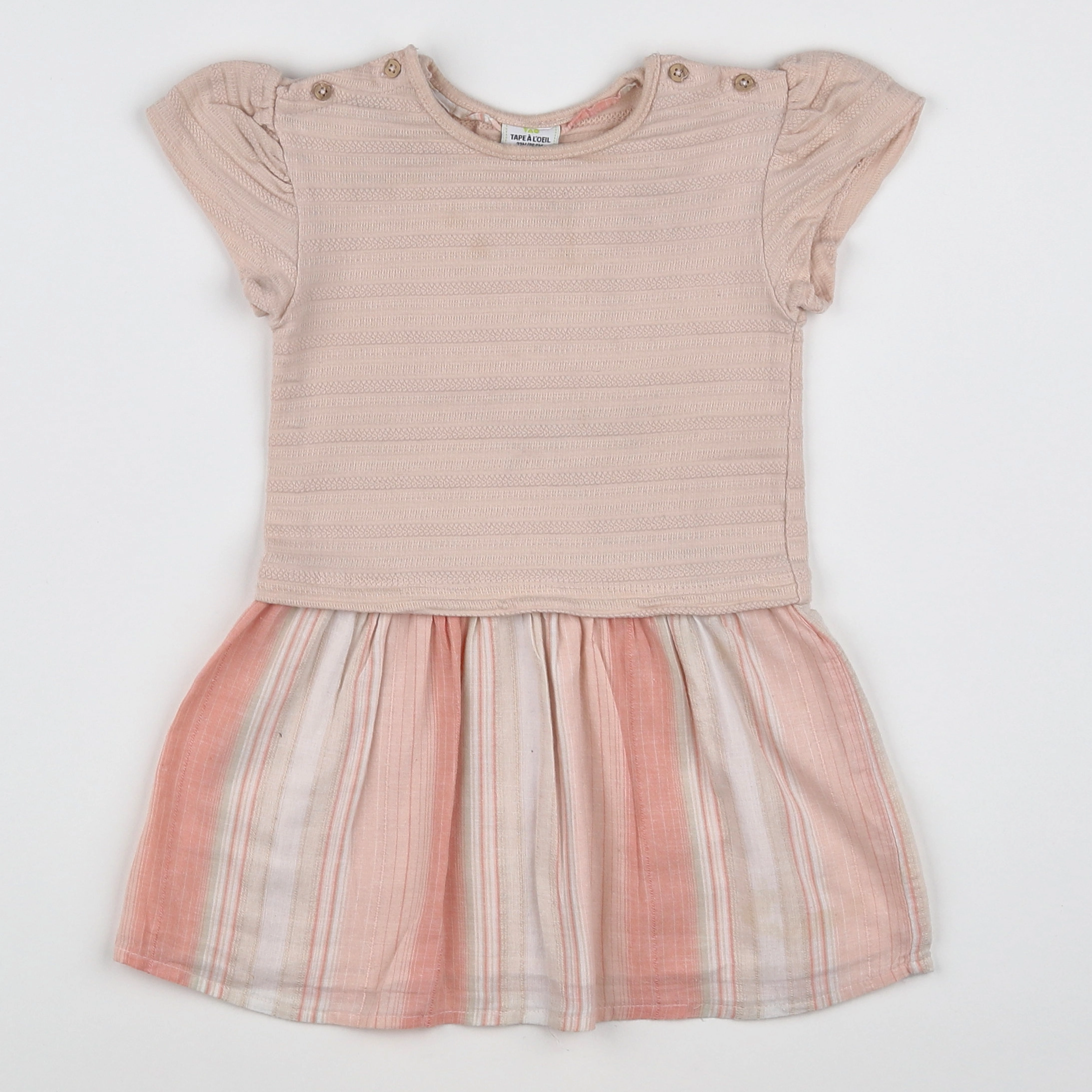 Tape à l'oeil - robe beige, rose - 2 ans