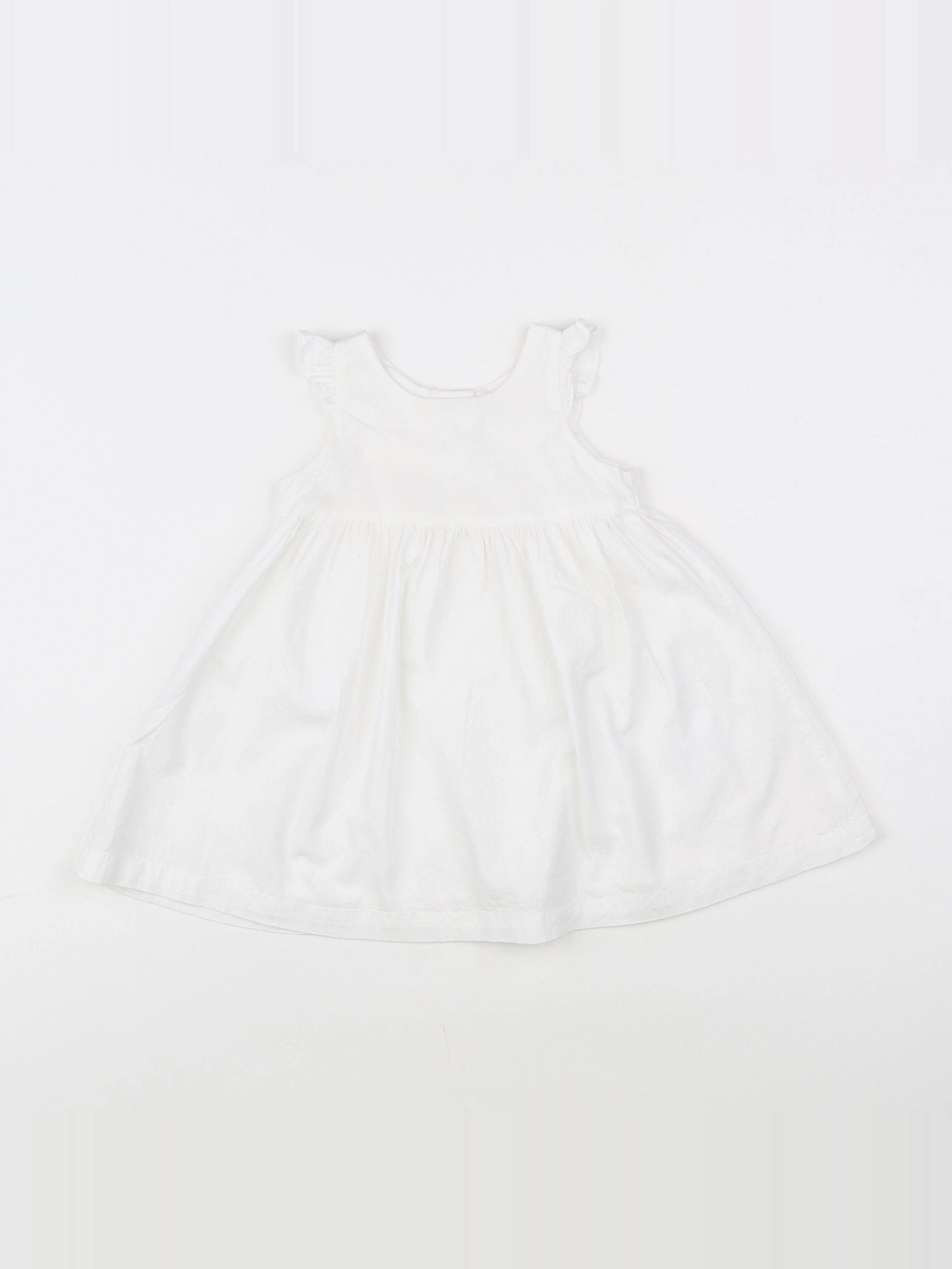 Petit Bateau - robe blanc - 6 mois