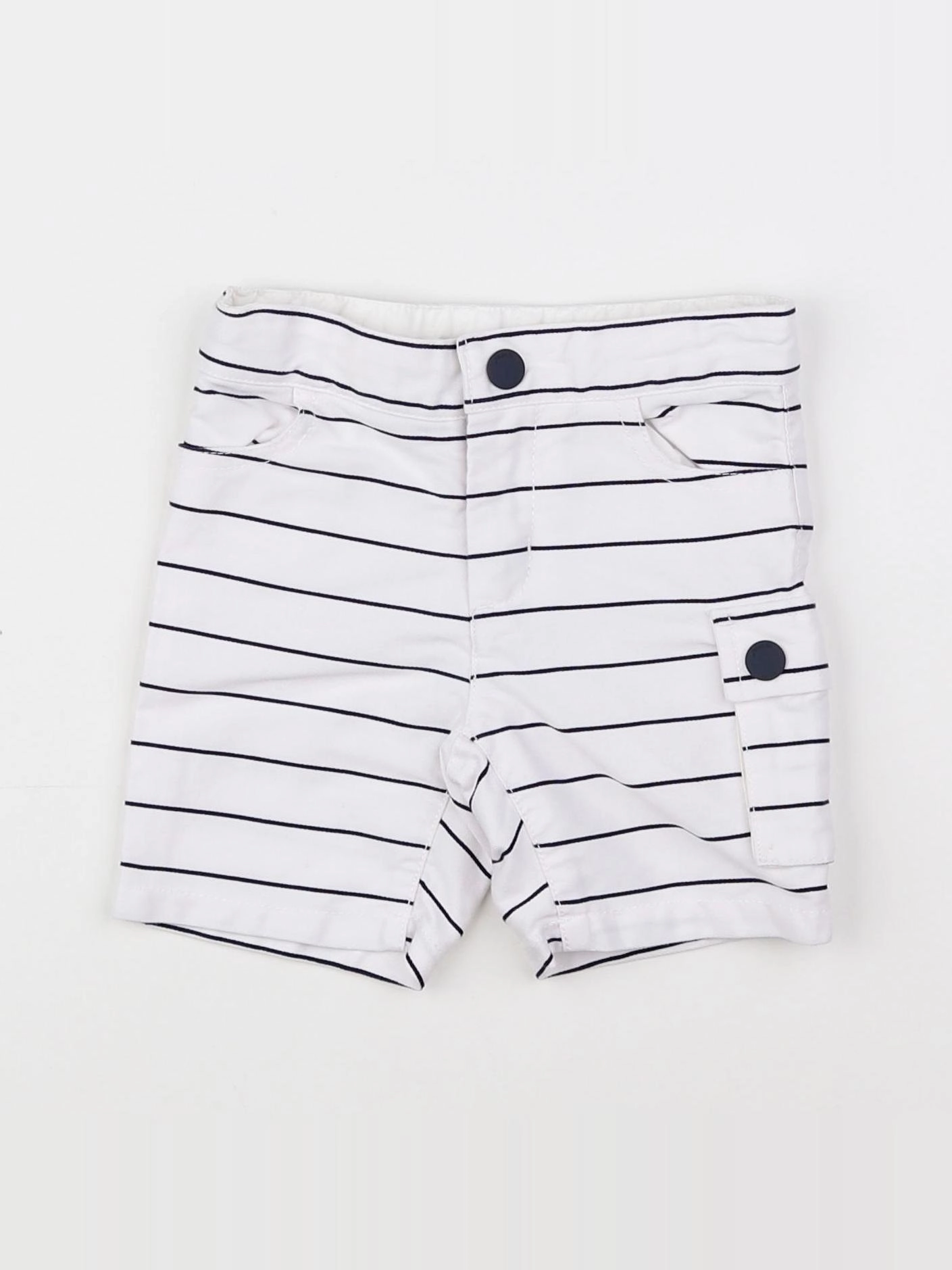 Jacadi - short blanc, bleu - 12 mois