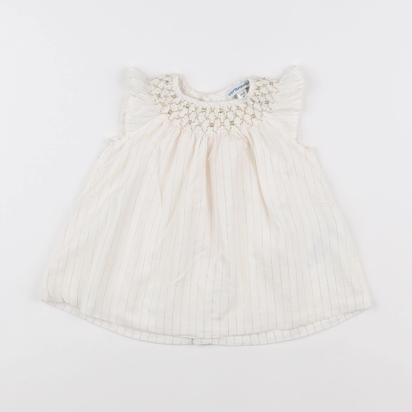 Vertbaudet - robe beige, or - 3 mois