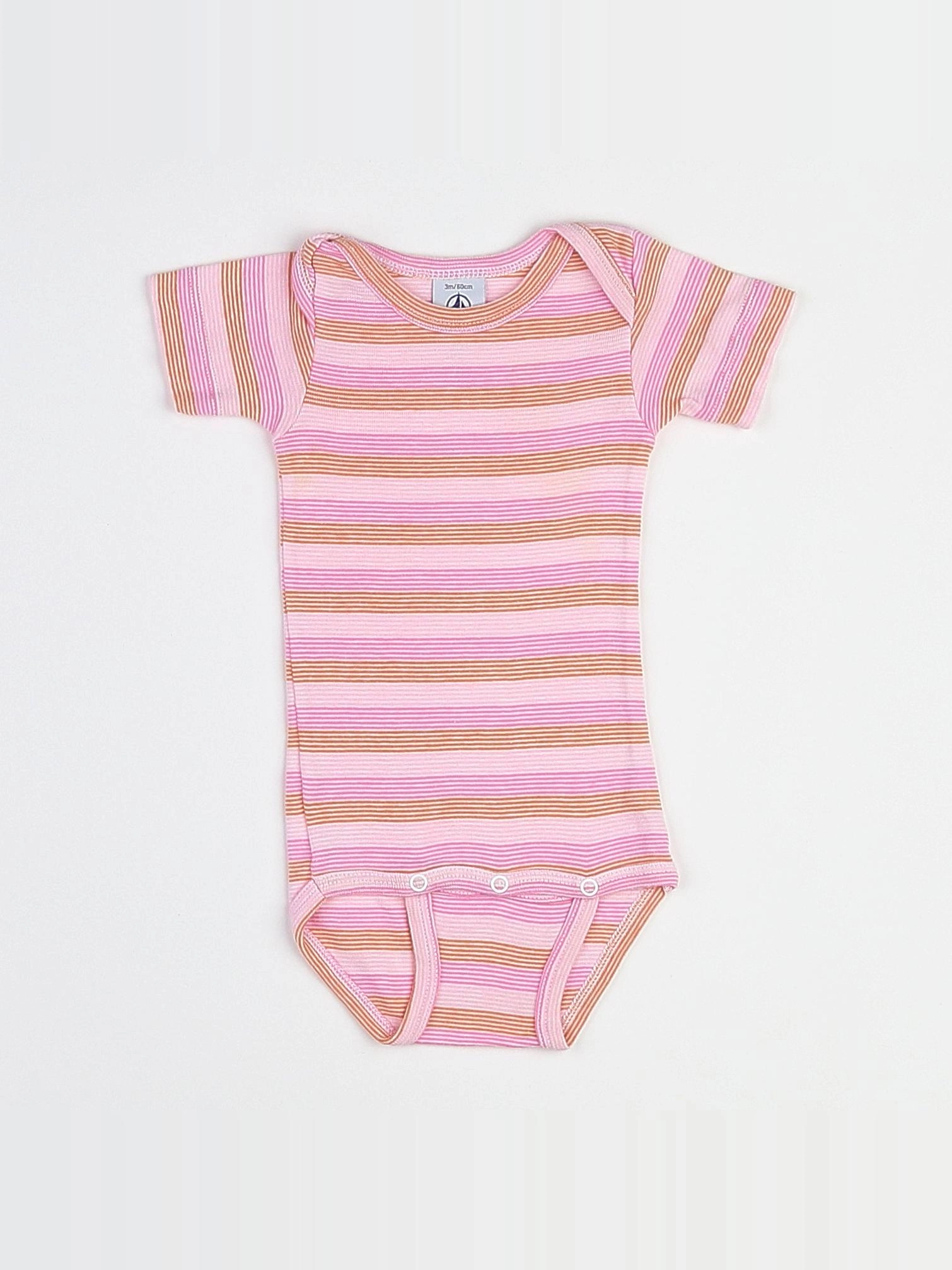 Petit Bateau - body rose - 3 mois