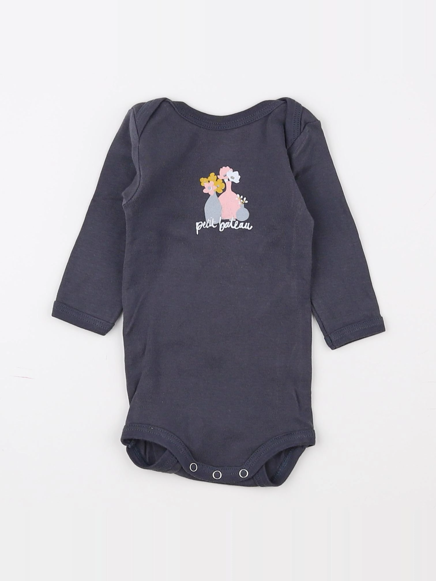 Petit Bateau - body gris - 3 mois