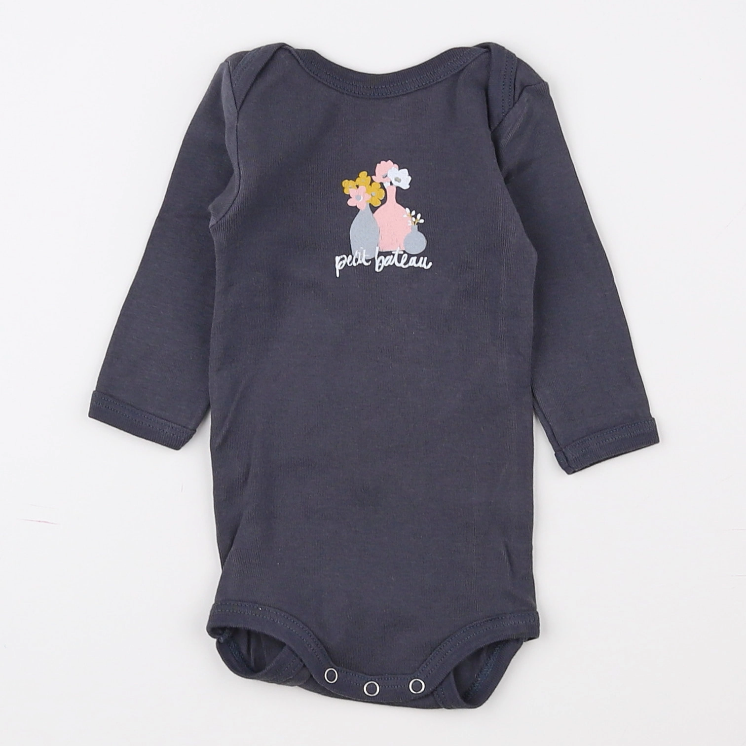 Petit Bateau - body gris - 3 mois