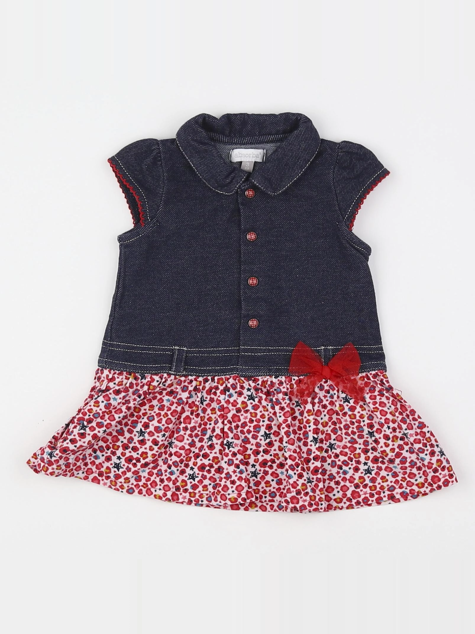 Absorba - robe bleu, rouge - 3 mois