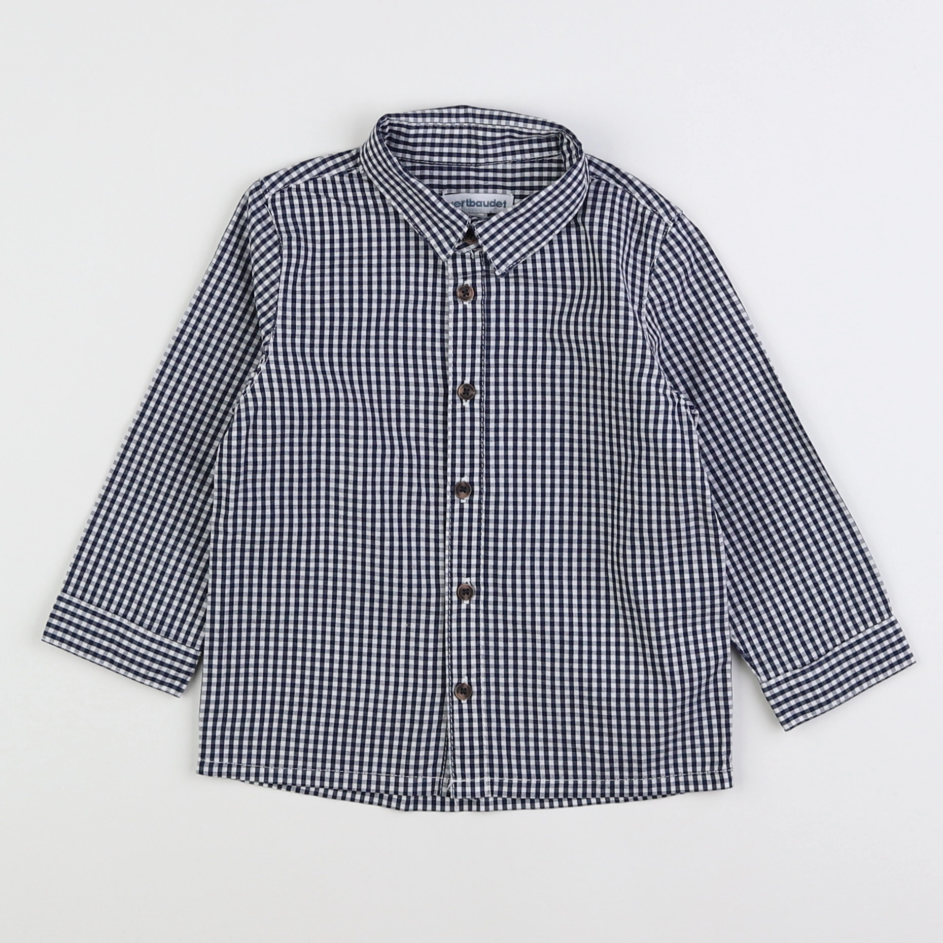 Vertbaudet - chemise blanc, noir - 18 mois