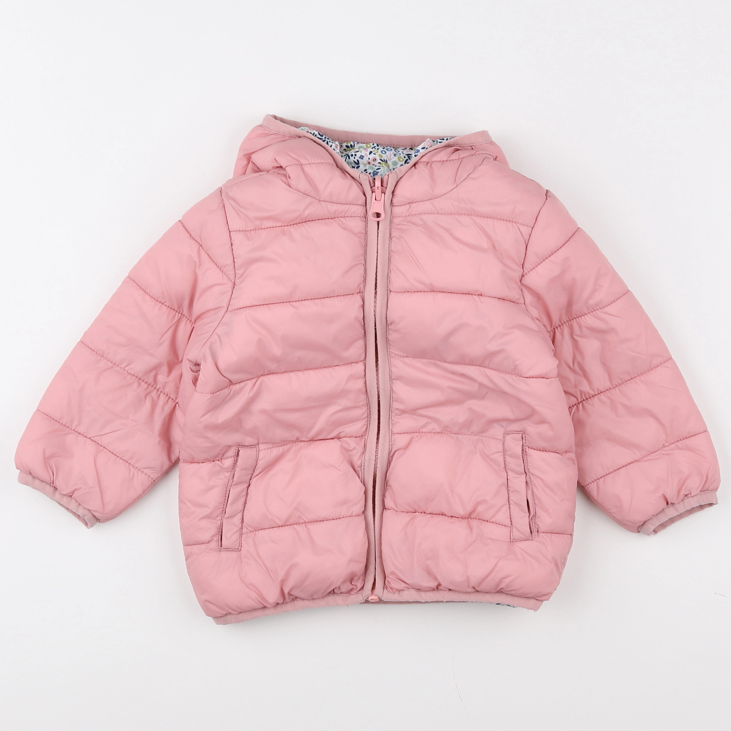 Vertbaudet - doudoune rose - 12 mois