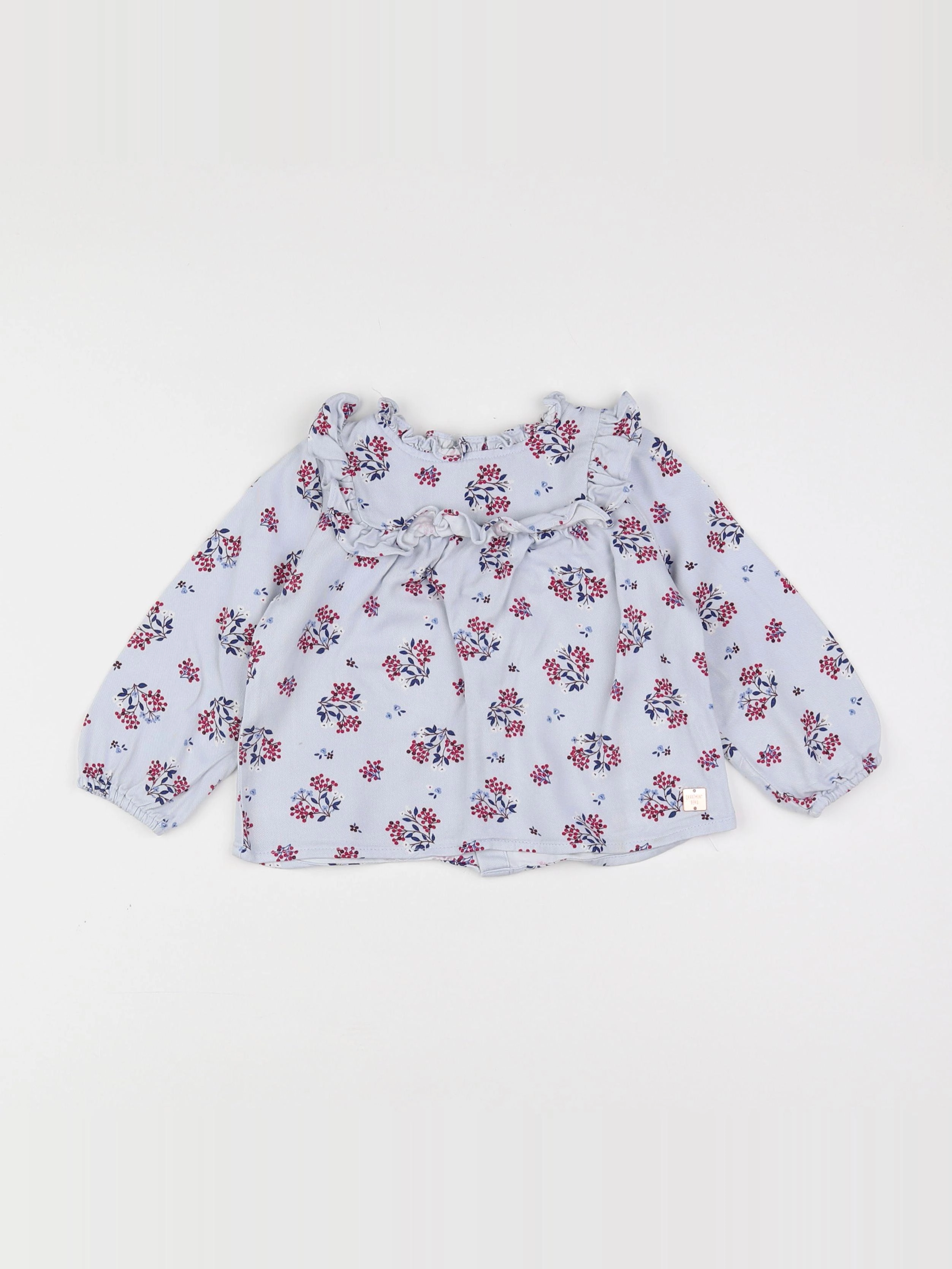 Carrément Beau - blouse bleu, rose - 18 mois