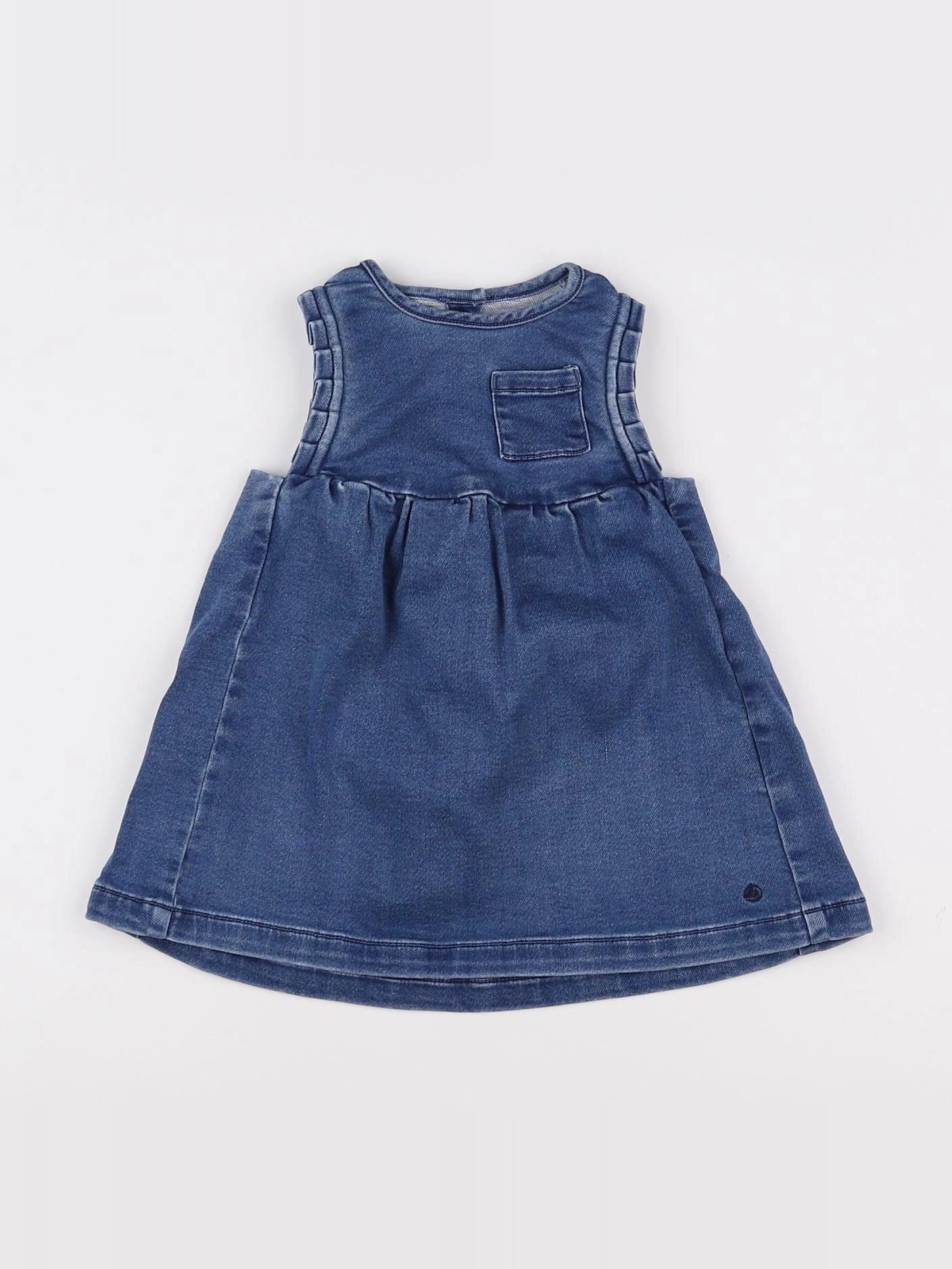 Petit Bateau - robe bleu - 12 mois