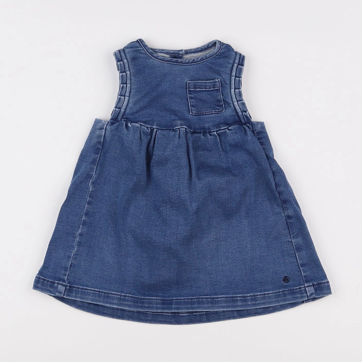 Petit Bateau - robe bleu - 12 mois