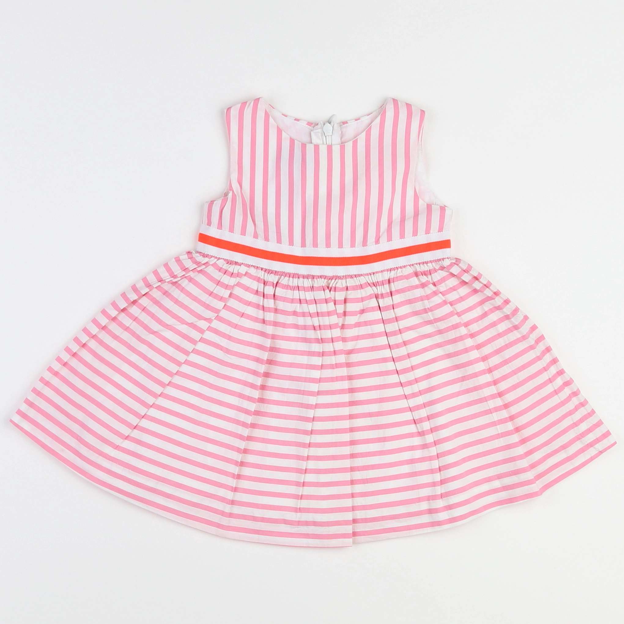 Jacadi - robe rose, blanc - 12 mois