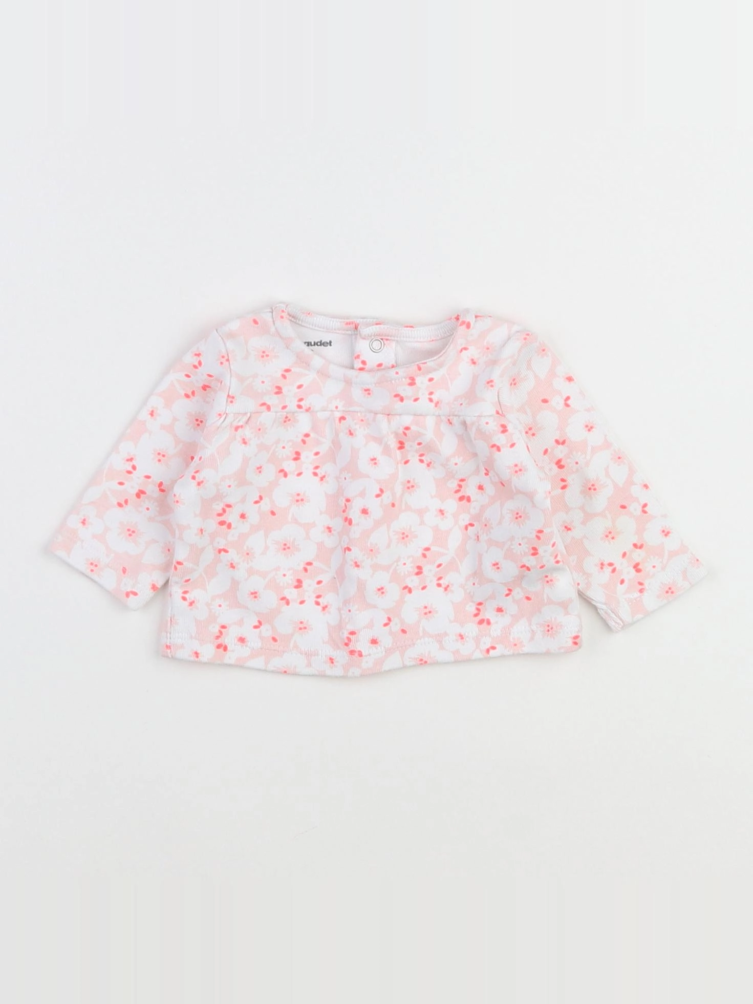 Vertbaudet - pyjama coton rose, blanc - 0 mois