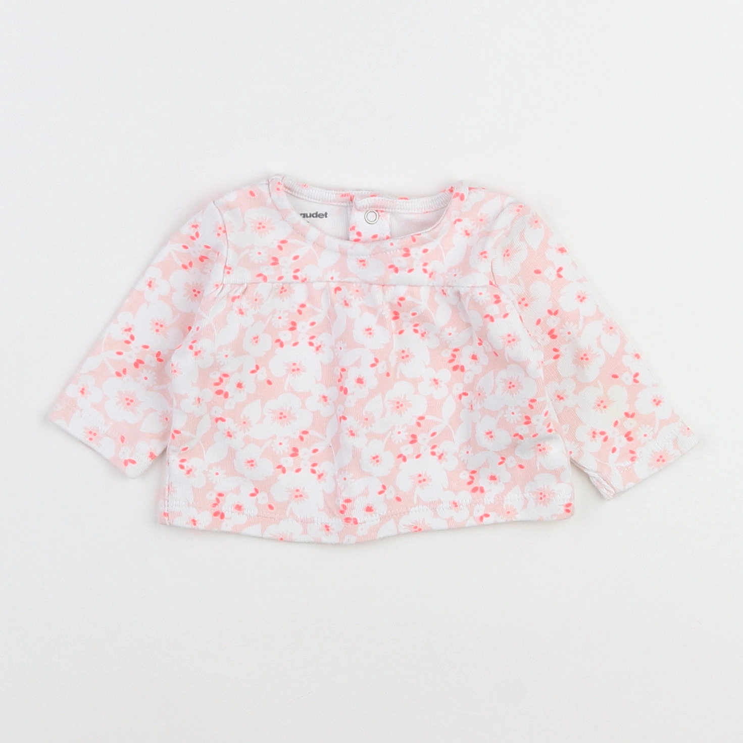 Vertbaudet - pyjama coton rose, blanc - 0 mois