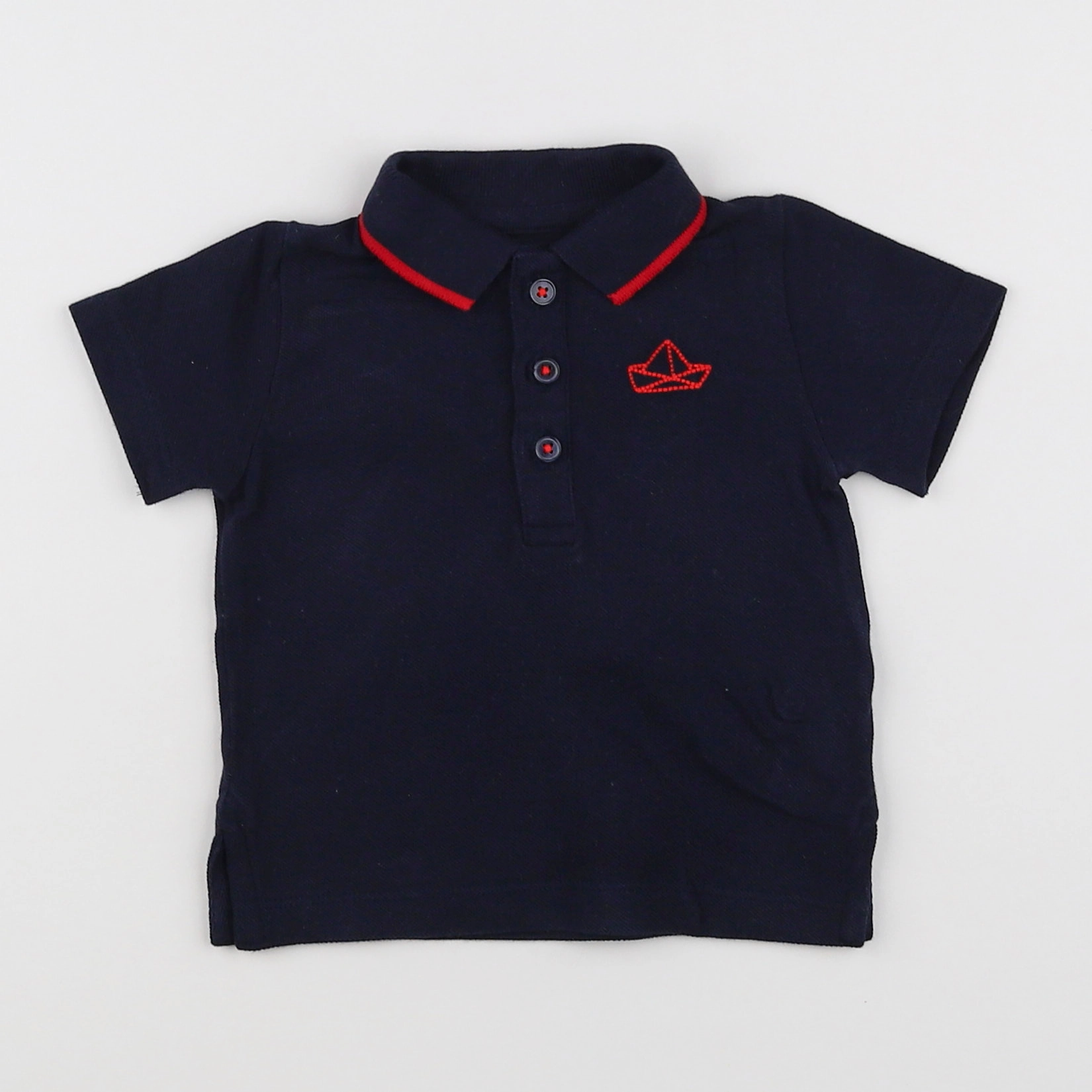 Boutchou - polo bleu, rouge - 6 mois