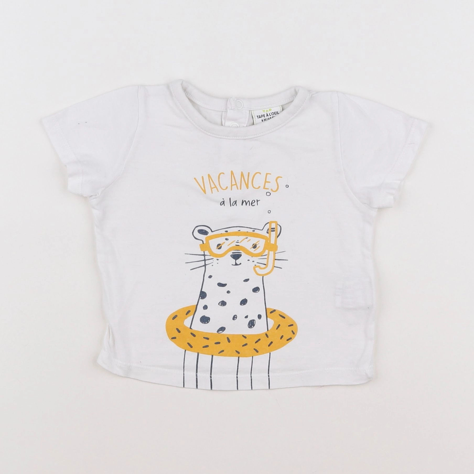 Tape à l'oeil - tee-shirt blanc, jaune - 6 mois