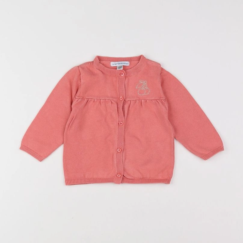 Vertbaudet - gilet rose - 9 mois