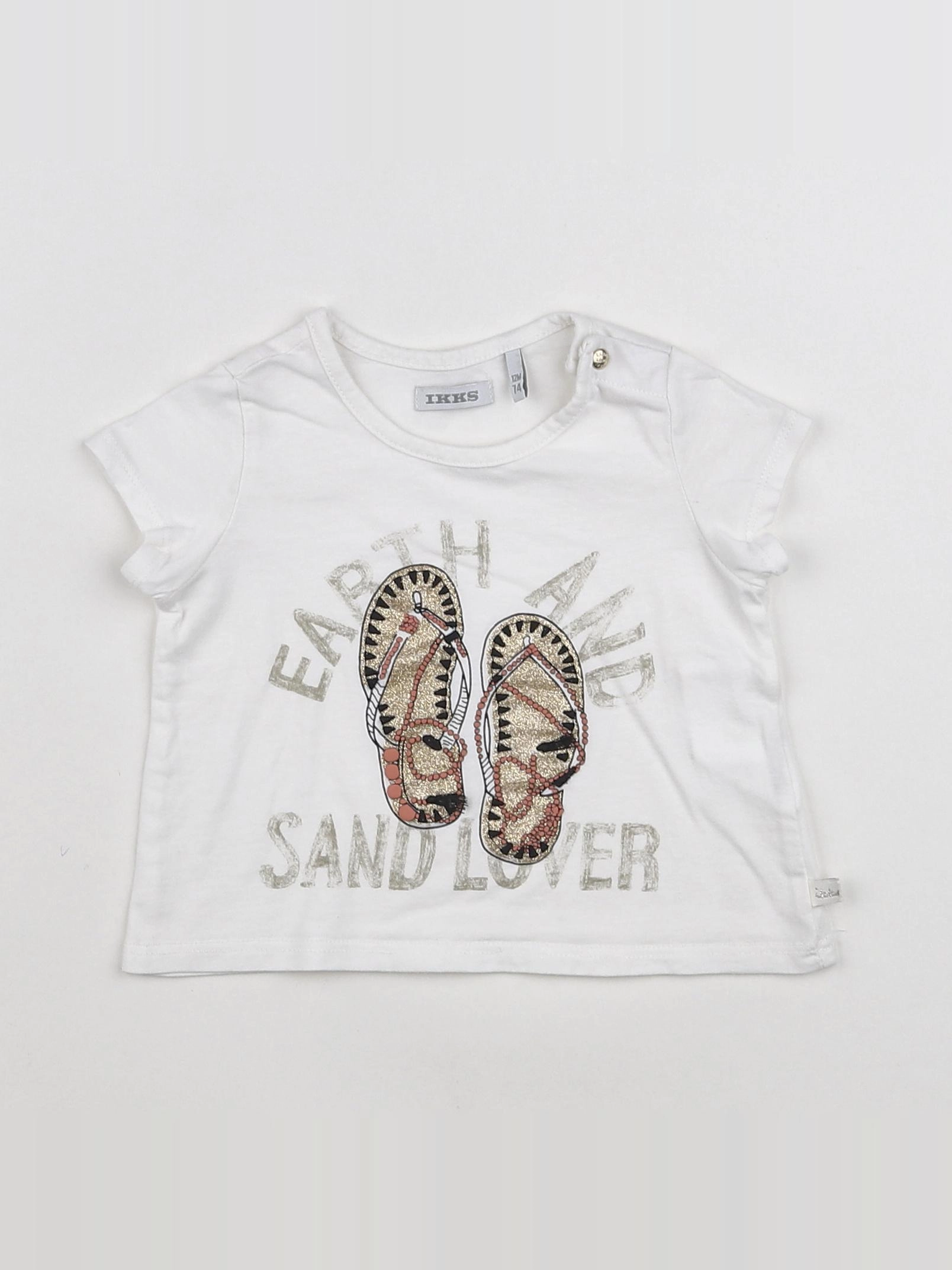 IKKS - tee-shirt blanc, or - 12 mois