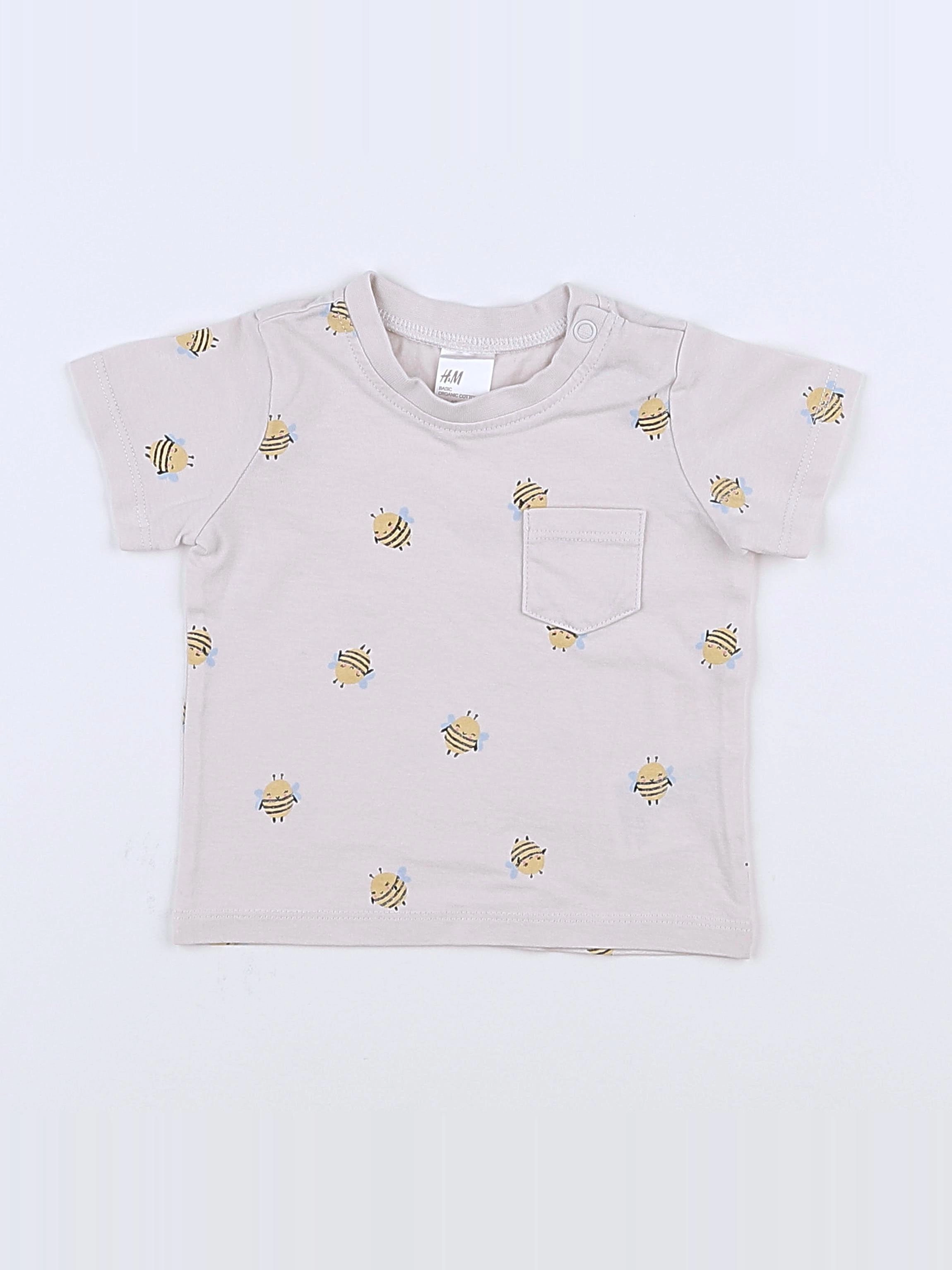 H&M - tee-shirt beige - 3 mois