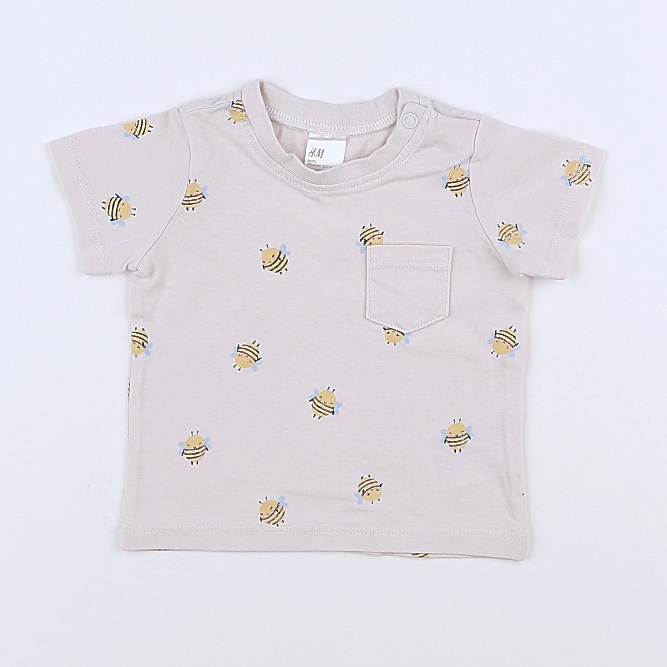 H&M - tee-shirt beige - 3 mois