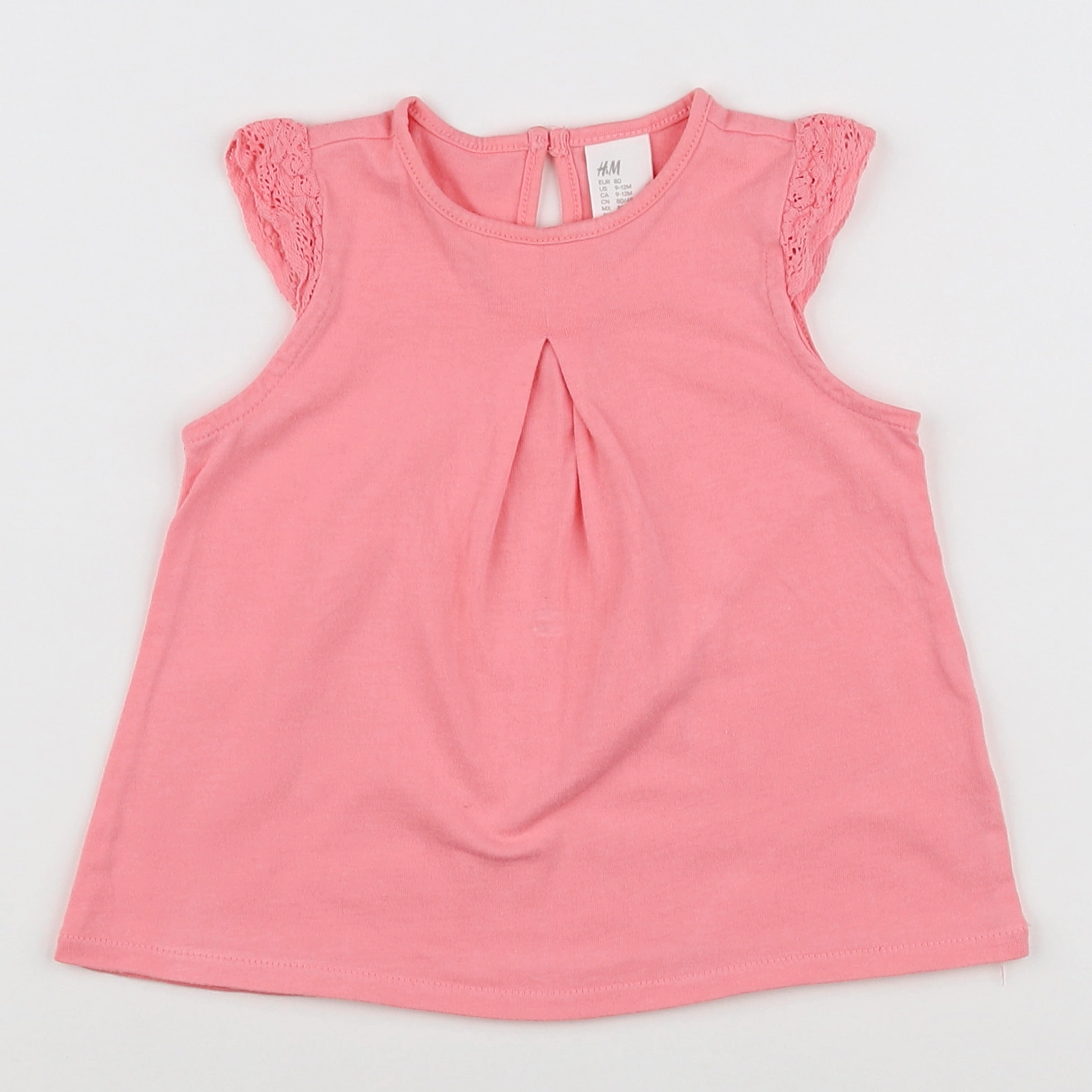 H&M - tee-shirt rose - 9/12 mois