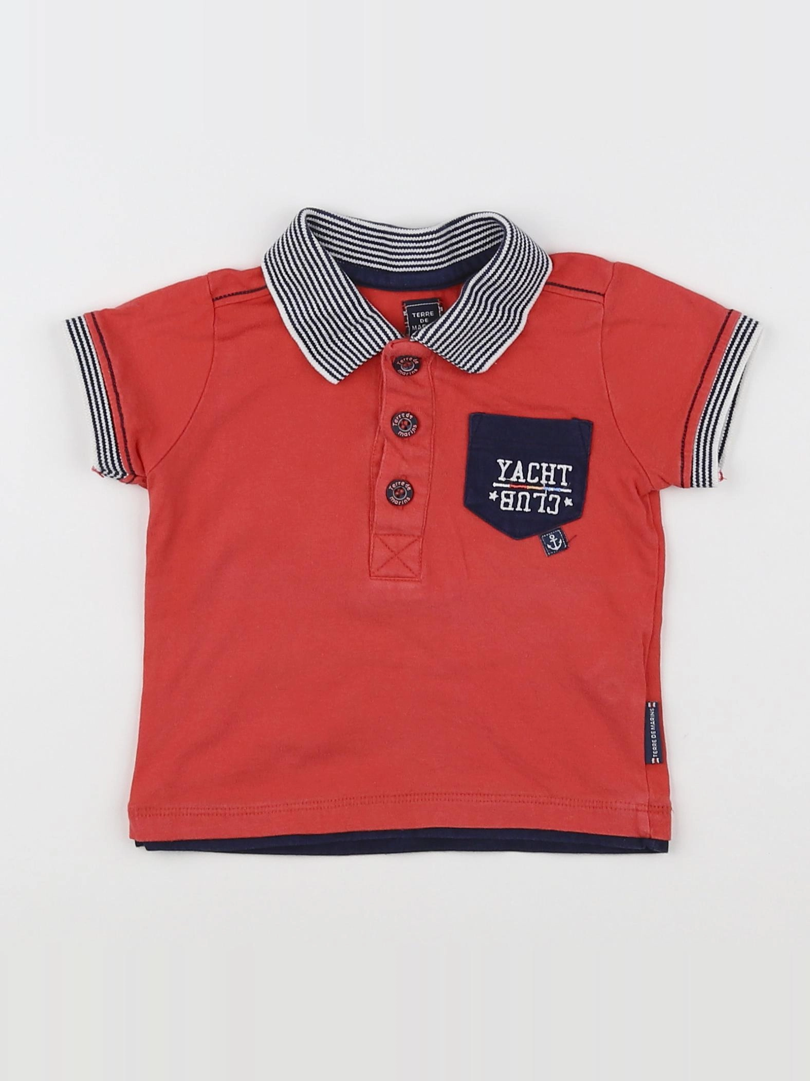 Terre de marins - polo rouge, bleu - 12 mois