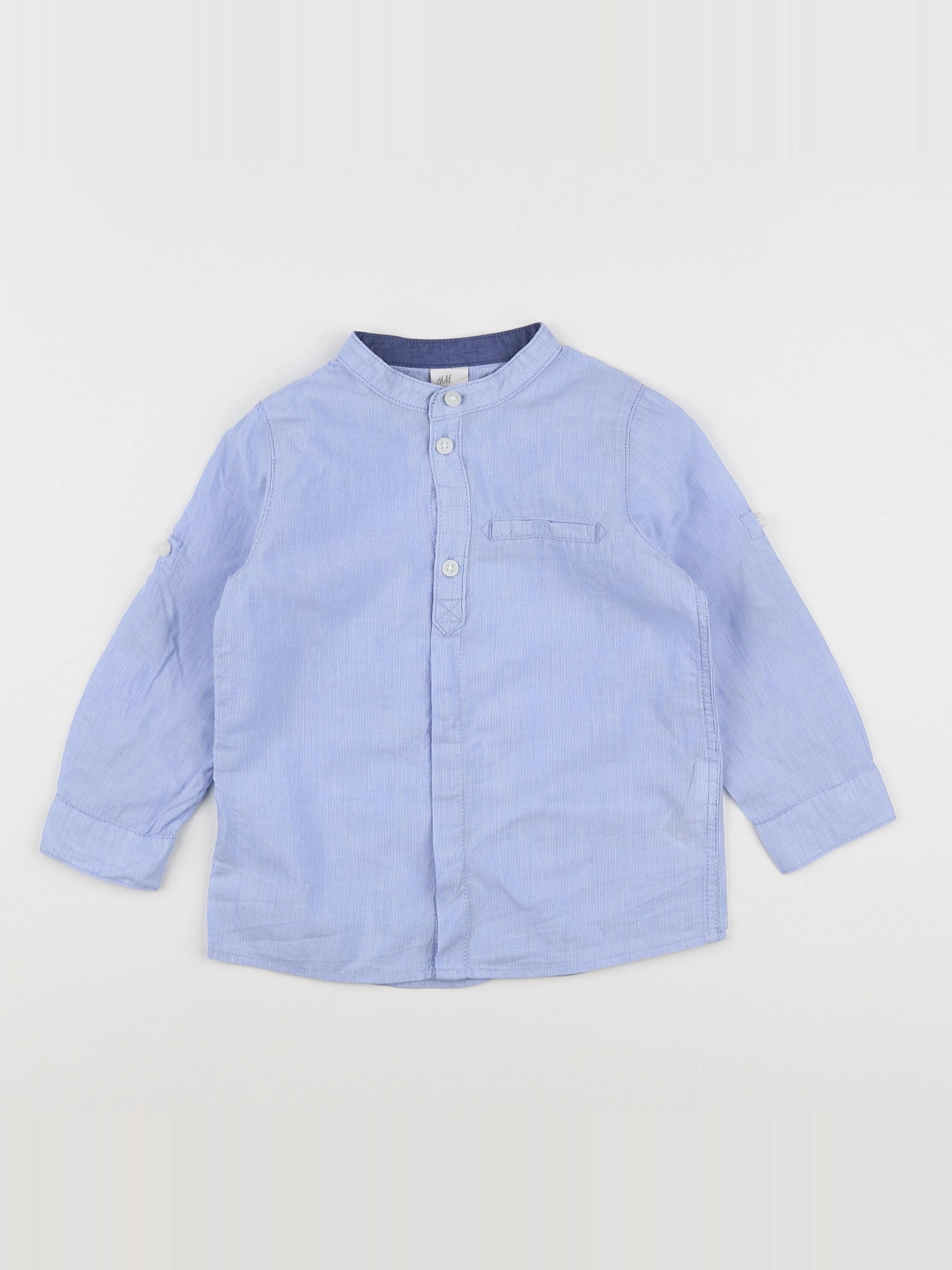 H&M - chemise bleu - 12/18 mois