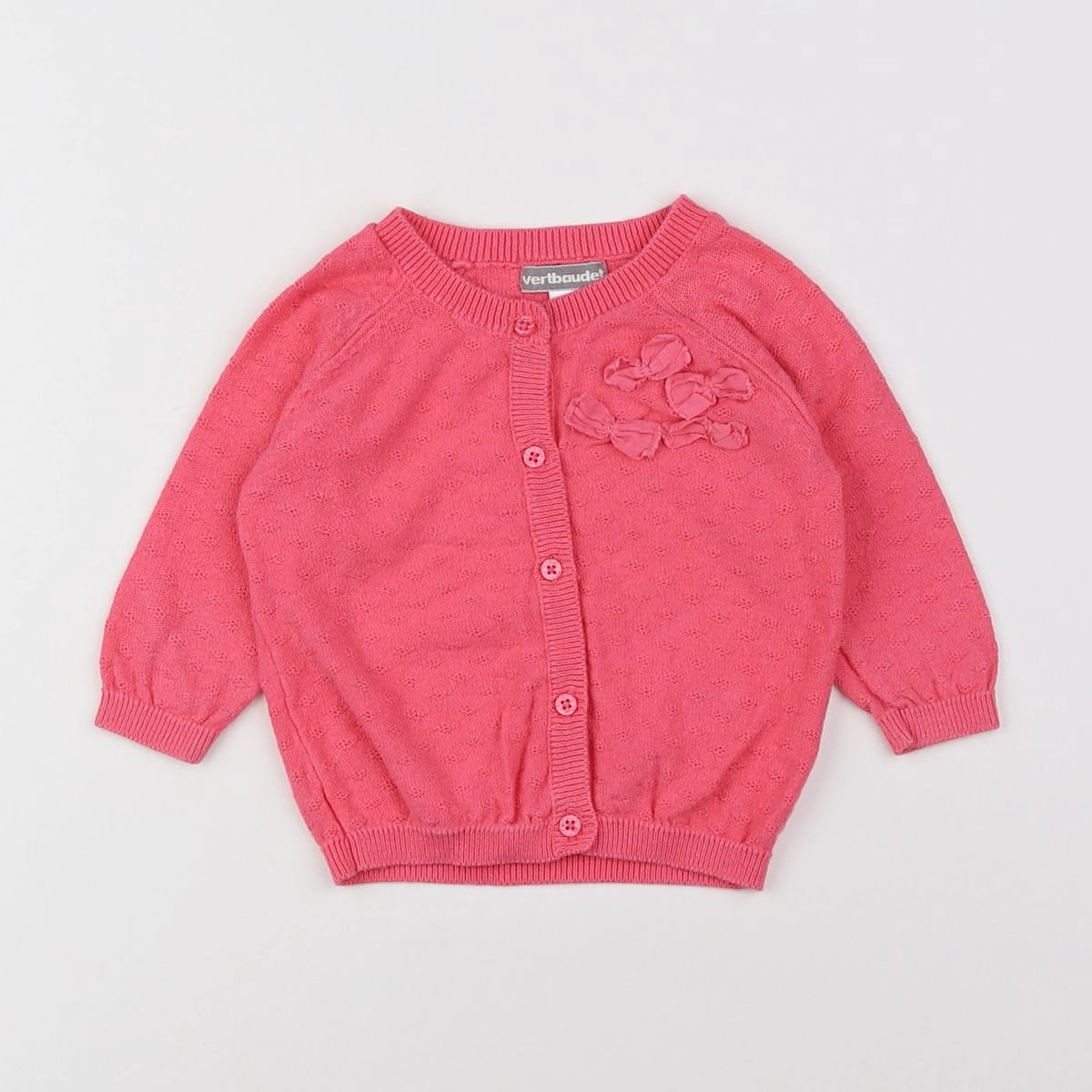 Vertbaudet - gilet rose - 9 mois
