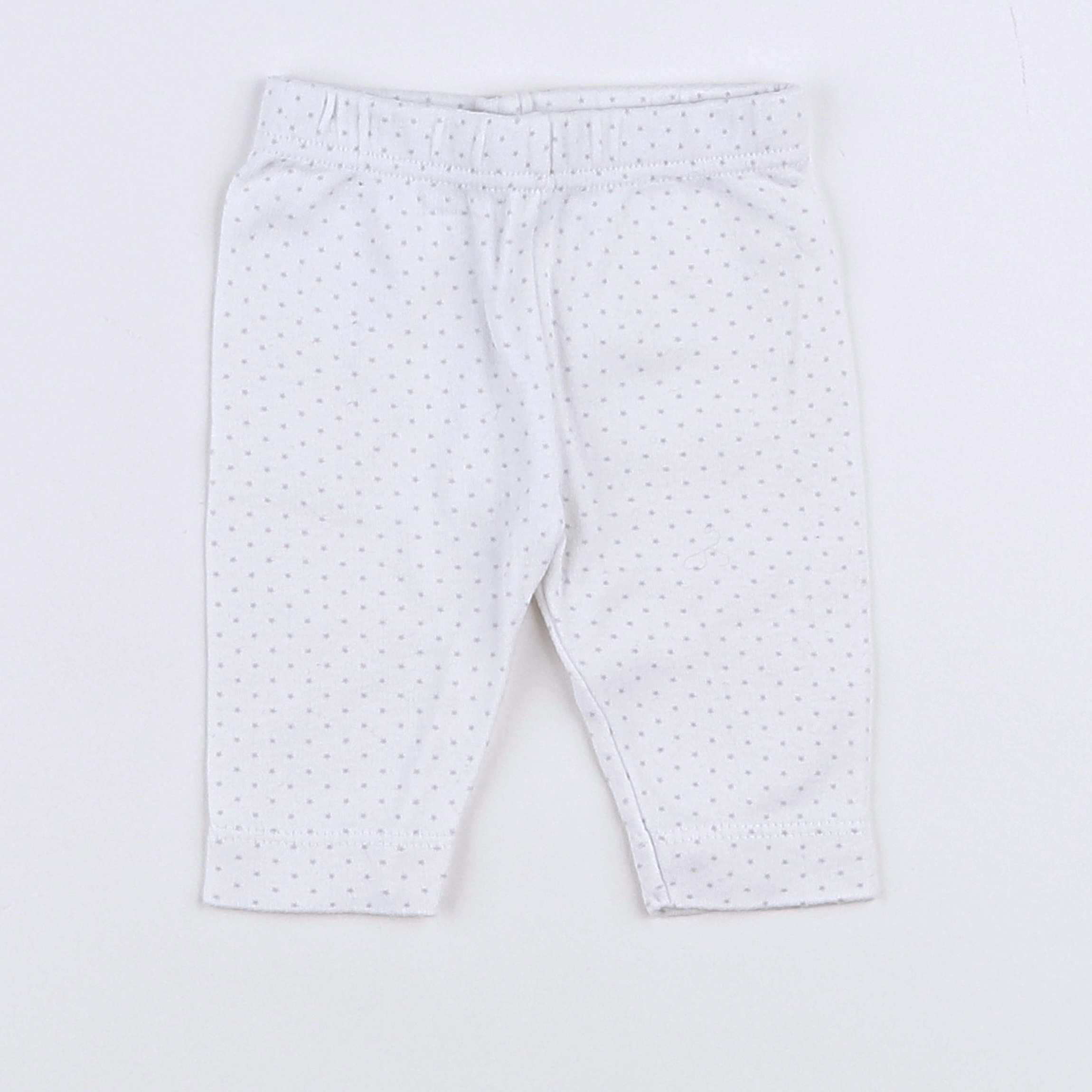 Boutchou - legging blanc, gris - 0 mois