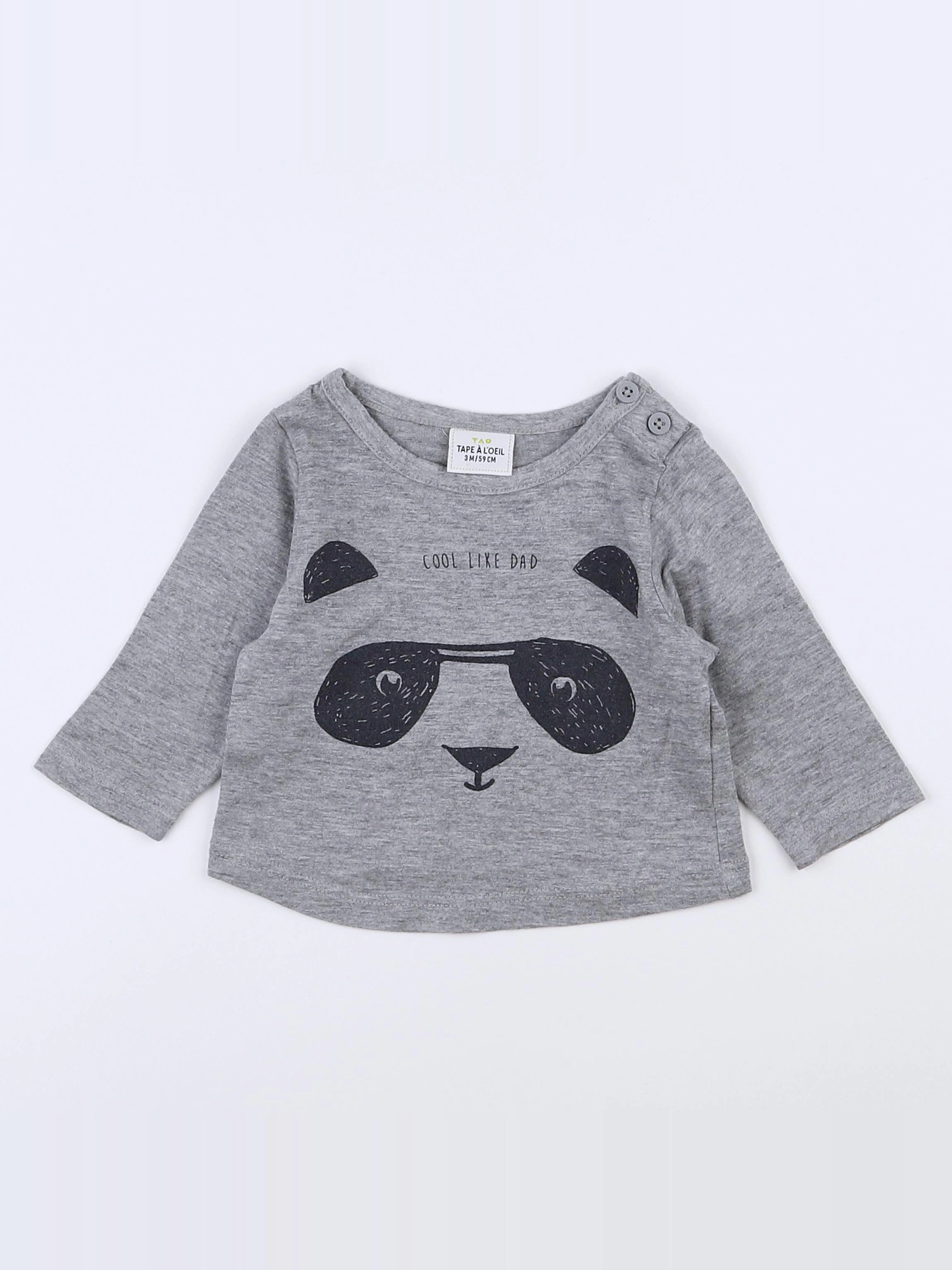 Tape à l'oeil - tee-shirt gris - 3 mois