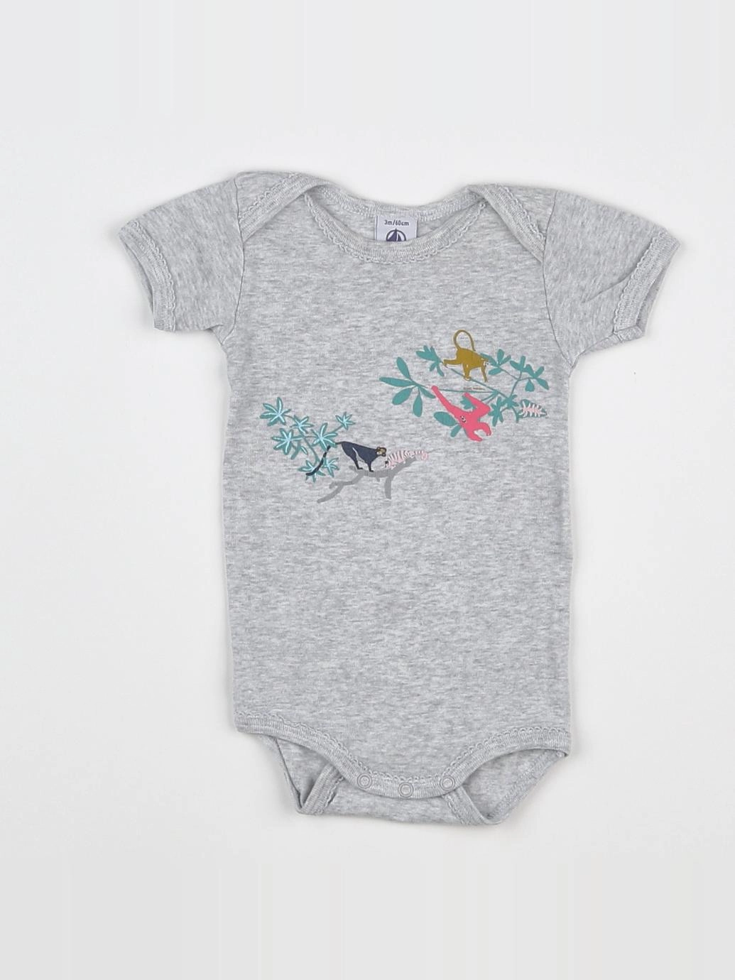 Petit Bateau - body gris - 3 mois