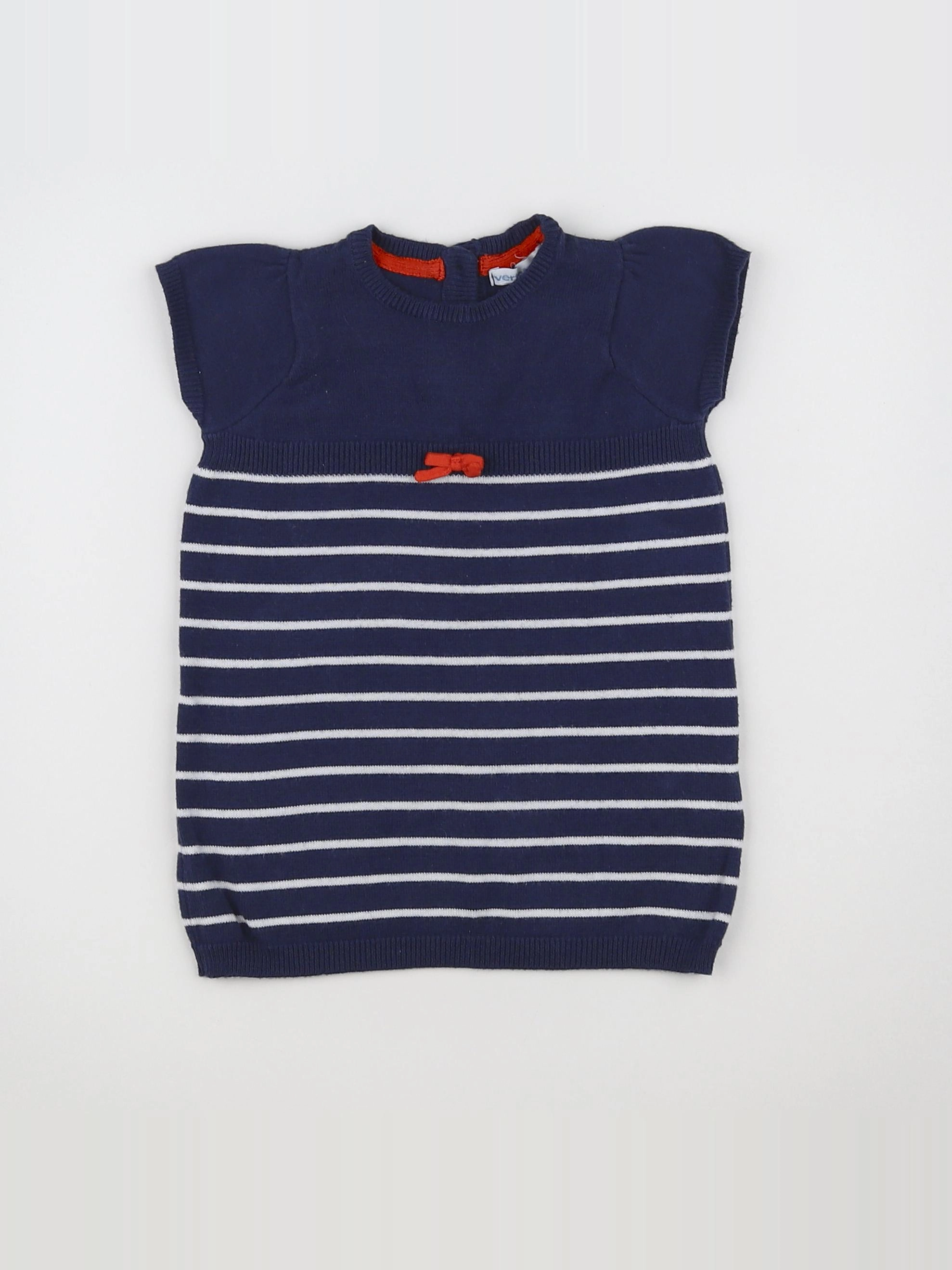 Vertbaudet - robe bleu, orange - 6 mois